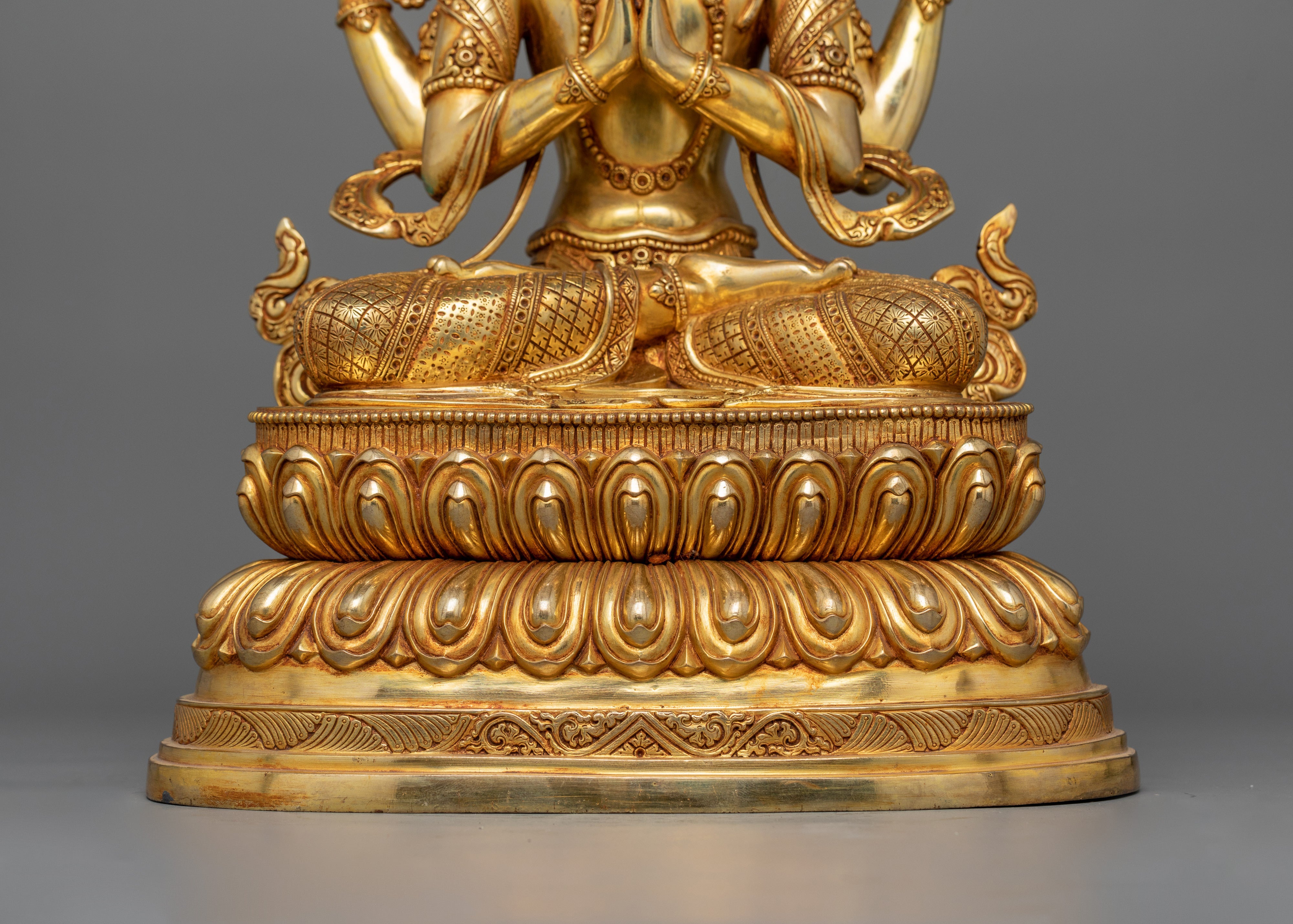 Four Armed Chenrezig Bodhisattva Figurine | Buddhist Compassionate Deity Chenrezig