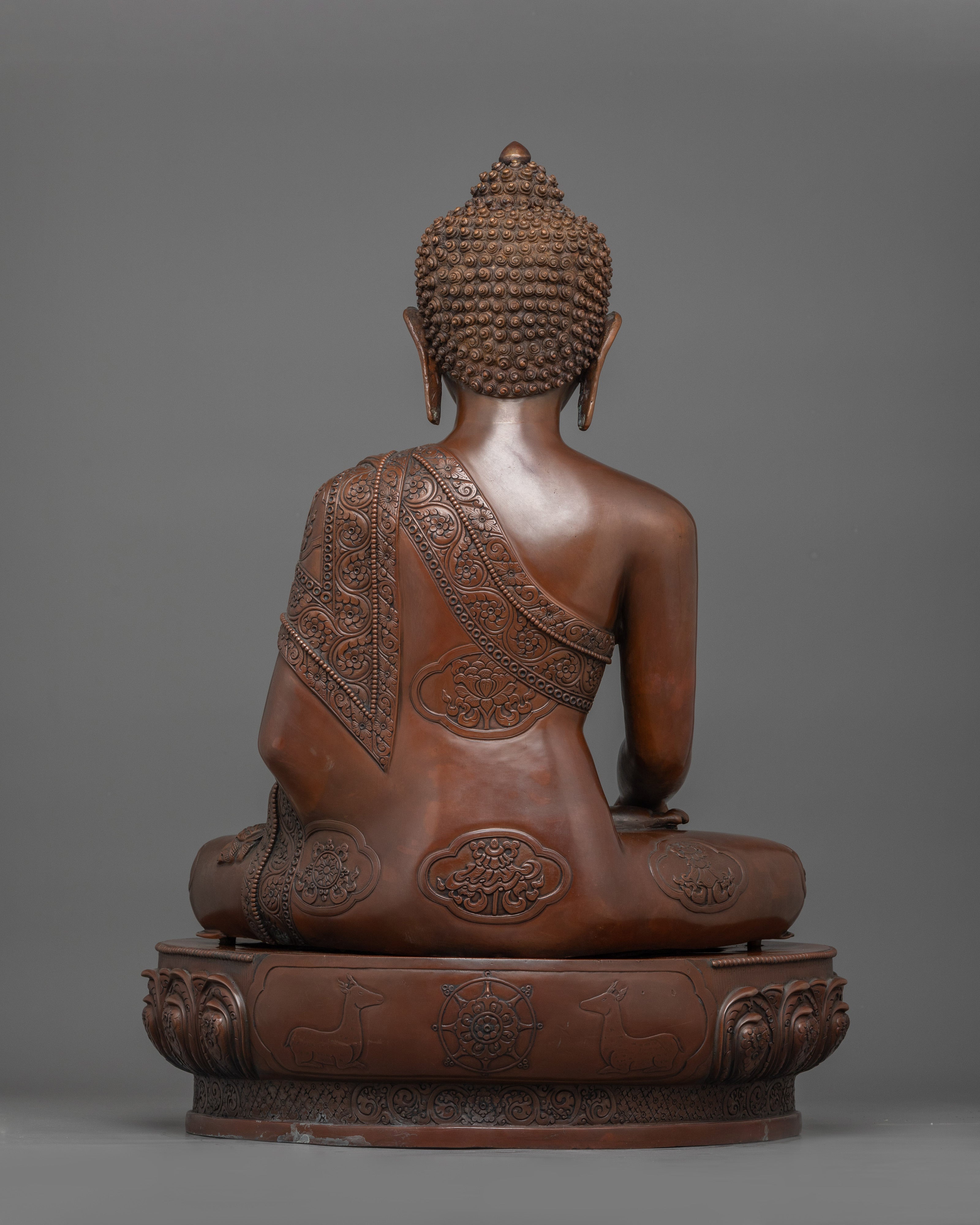 Enlightened Teacher Buddha Shakyamuni Statue | Oxidized Copper Buddha Sculpture