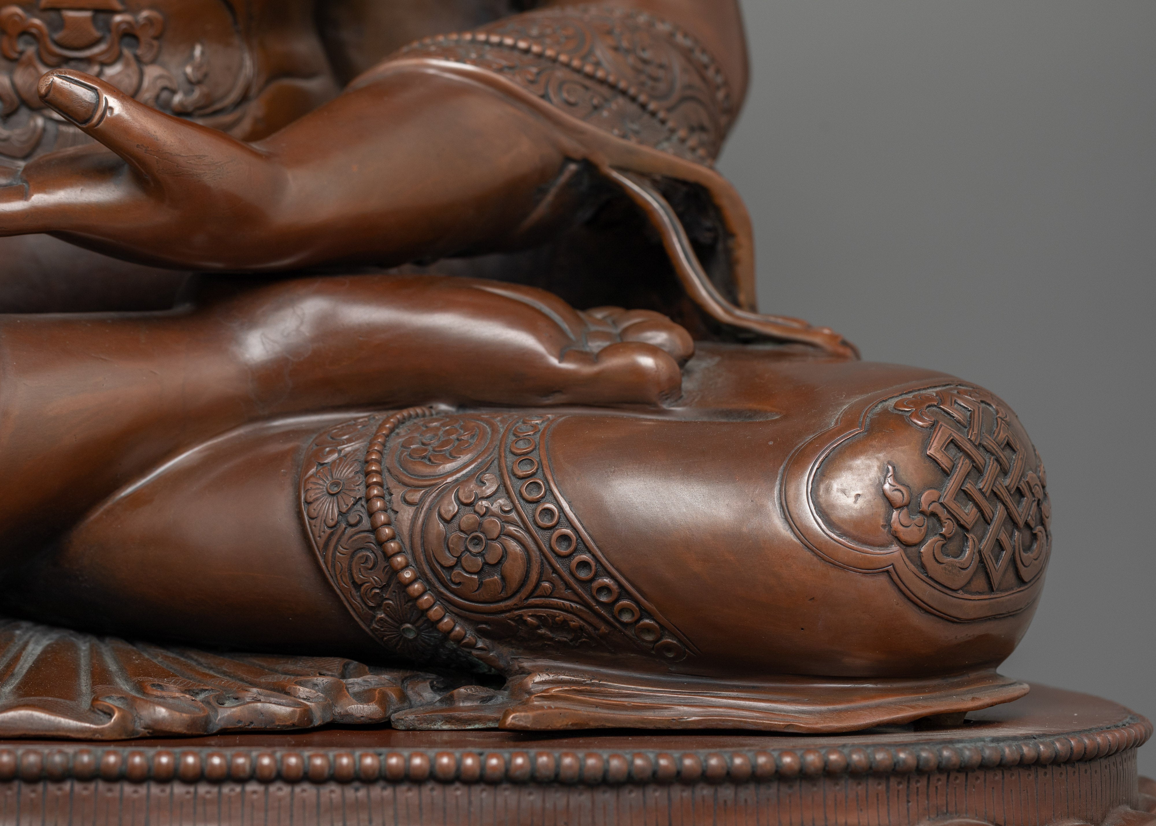 Enlightened Teacher Buddha Shakyamuni Statue | Oxidized Copper Buddha Sculpture