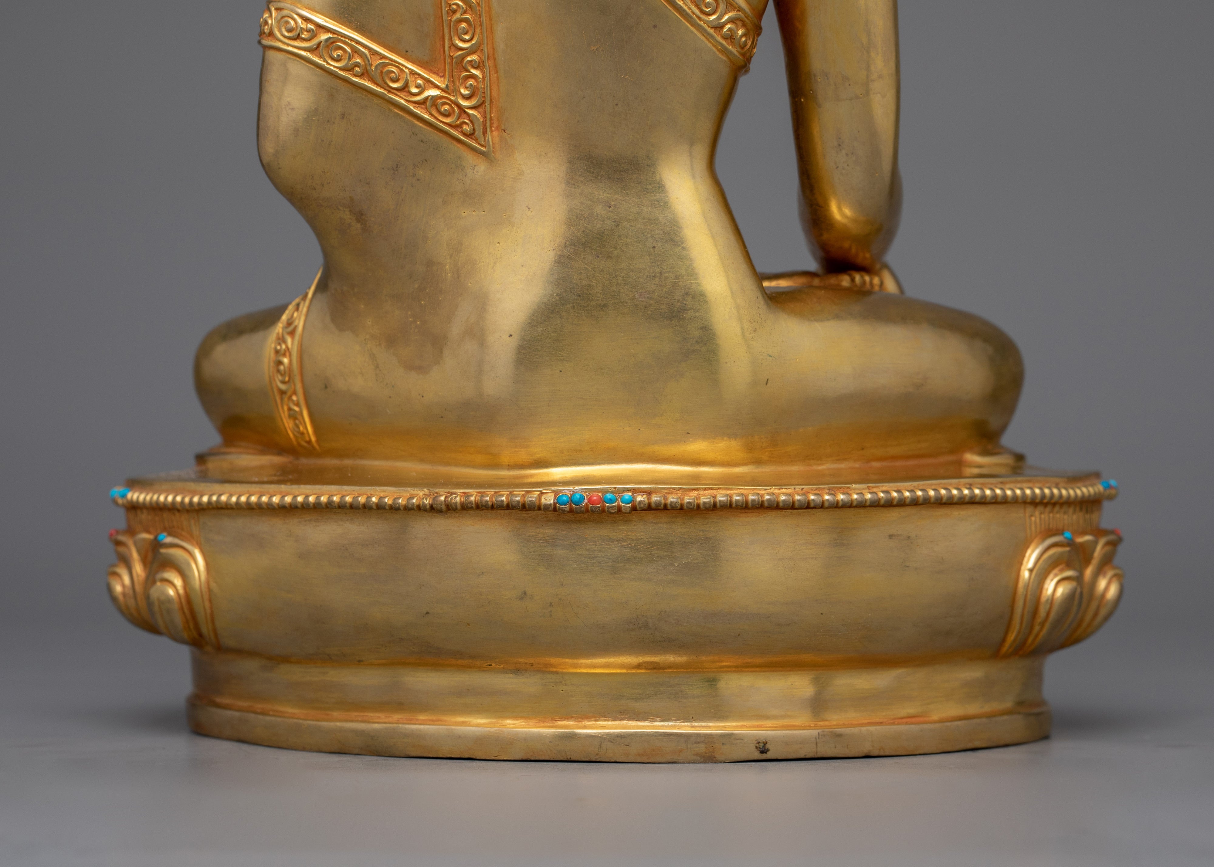 Shakyamuni Buddha Statue for Serenity | 24K Gold-Gilded Sculpture