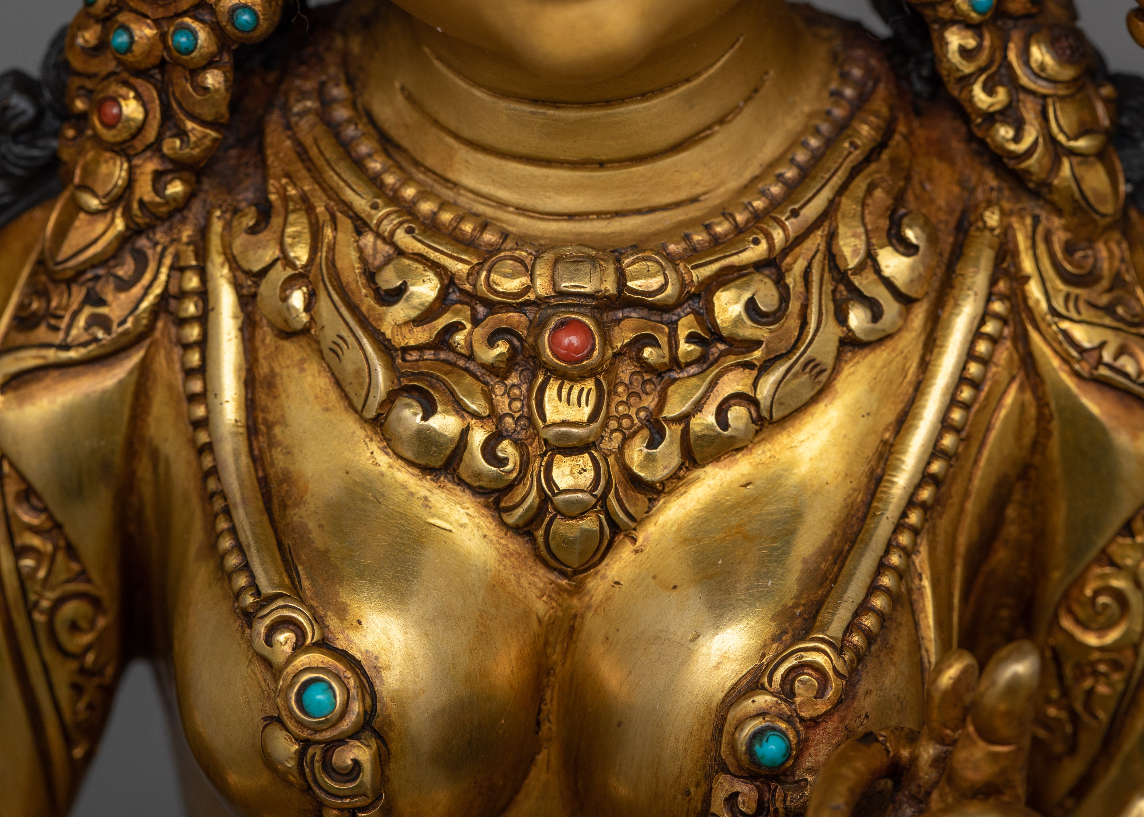 Female Bodhisattva Syamatara Statue | Himalayan Goddess Tara Sculpture