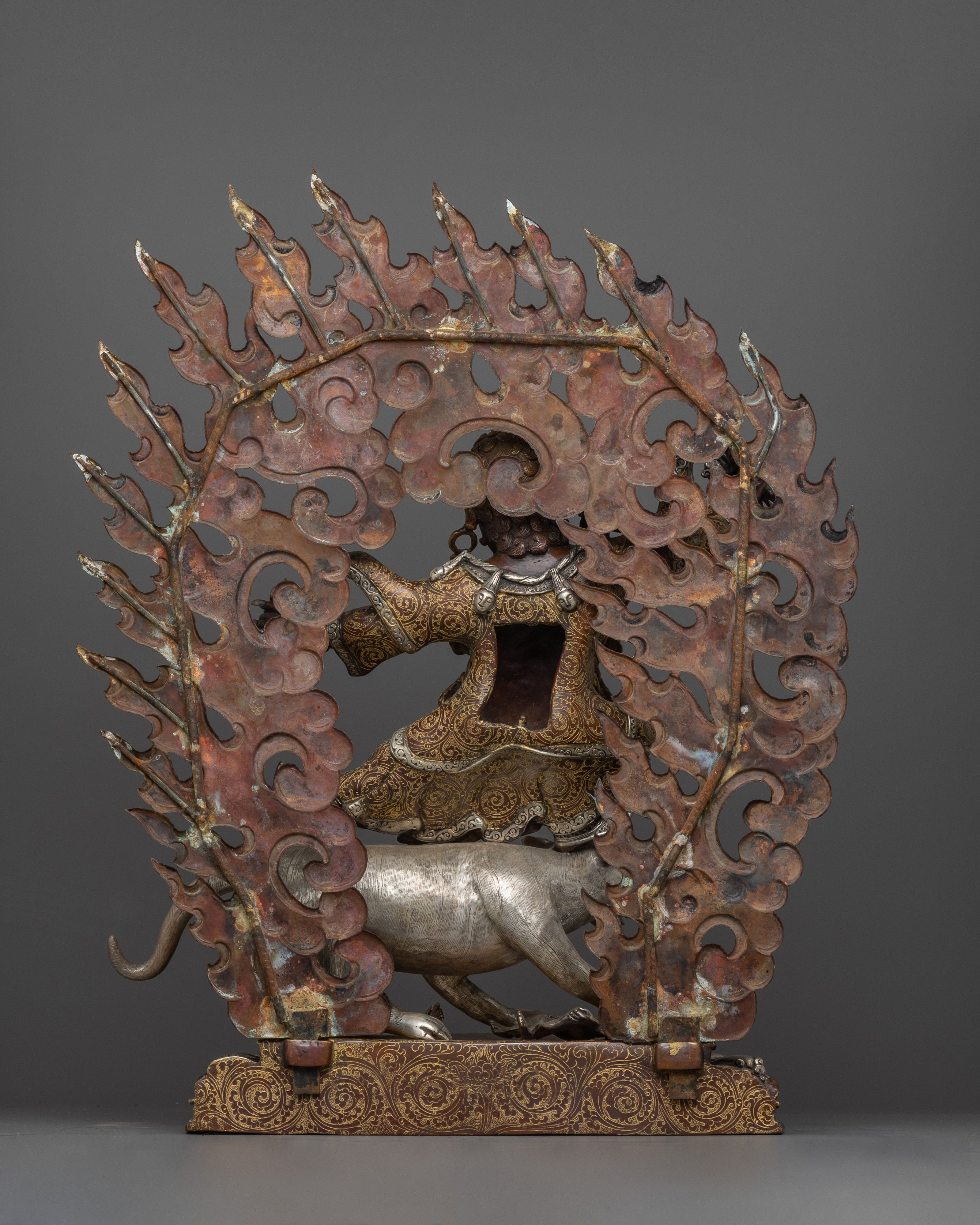 Wrathful Dorje Drollo Buddhist Protector Deity Sculpture | Ideal for Sacred Altar Spaces