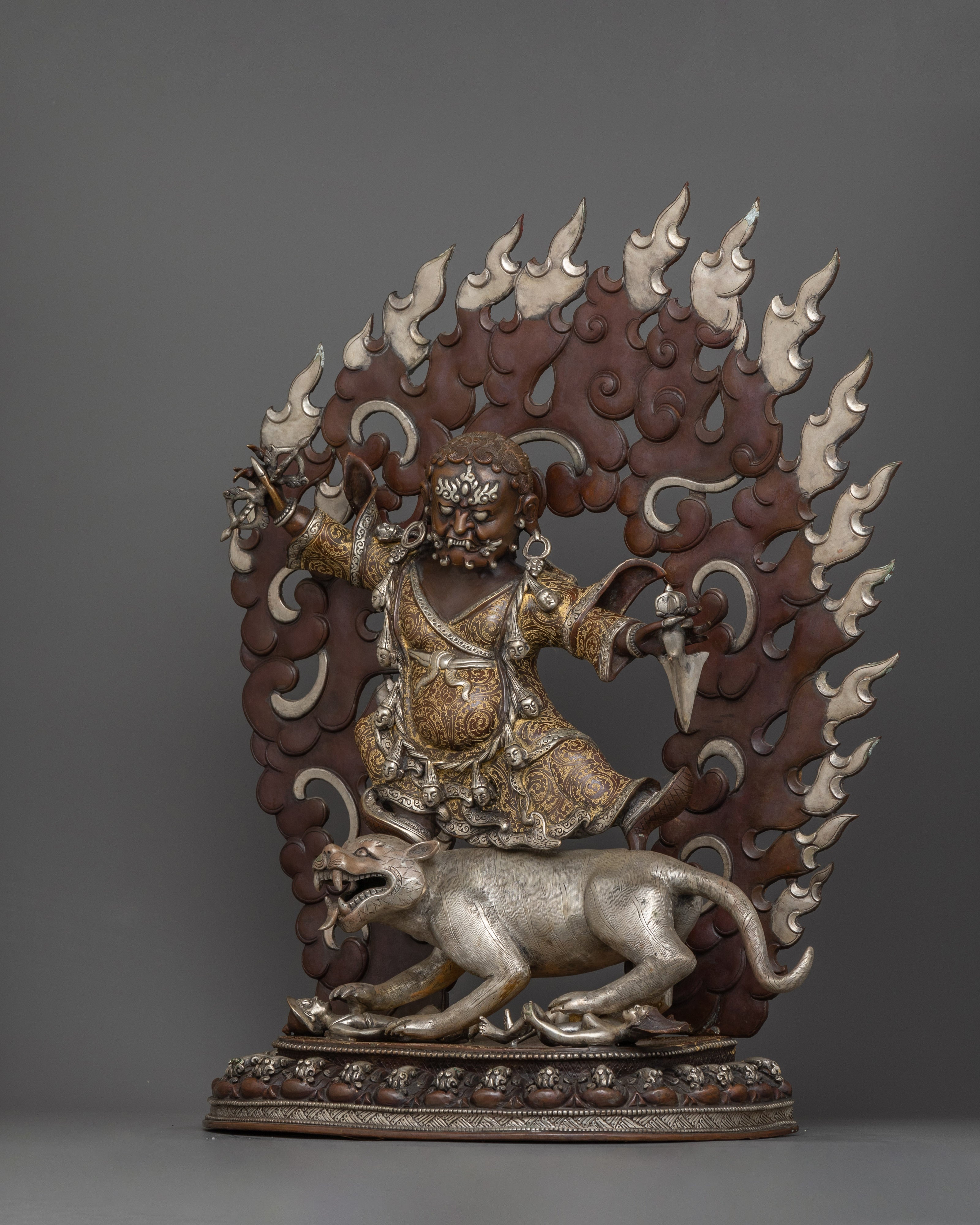 Wrathful Dorje Drollo Buddhist Protector Deity Sculpture | Ideal for Sacred Altar Spaces