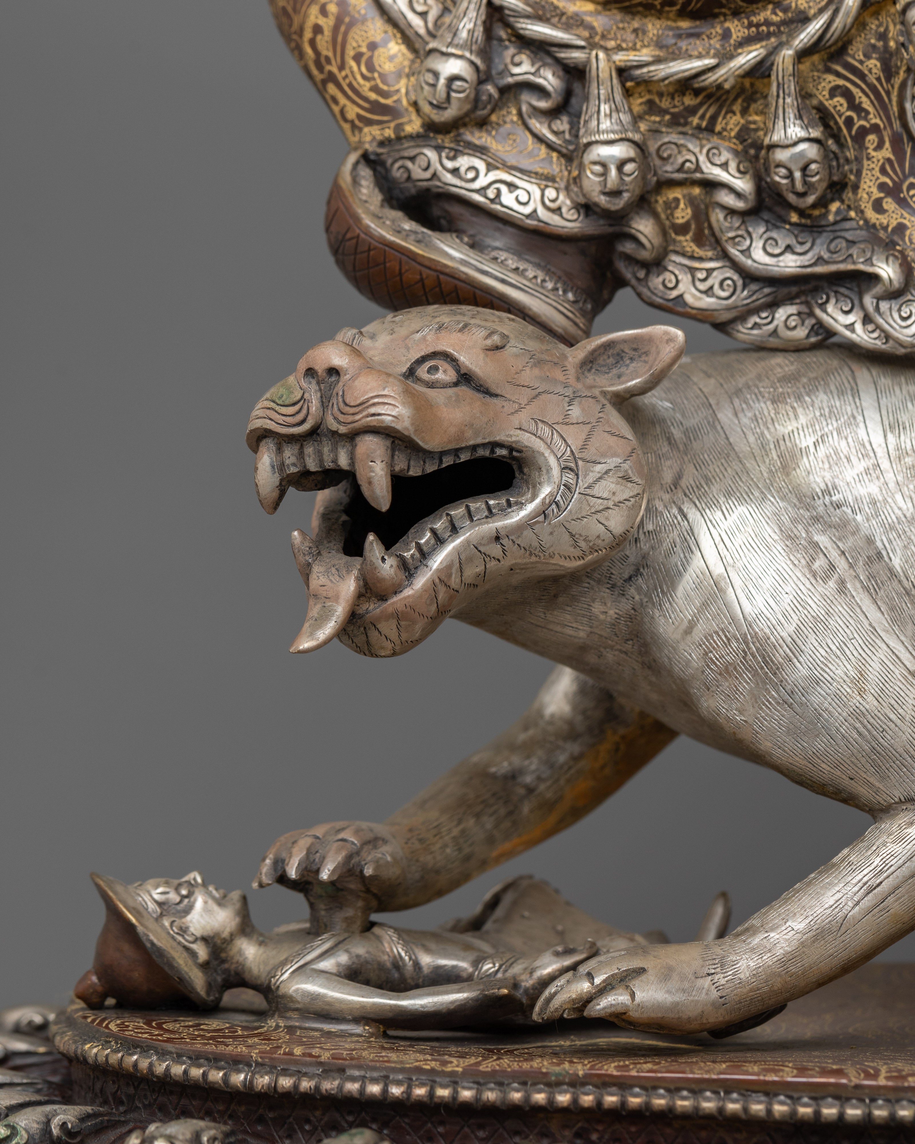 Wrathful Dorje Drollo Buddhist Protector Deity Sculpture | Ideal for Sacred Altar Spaces