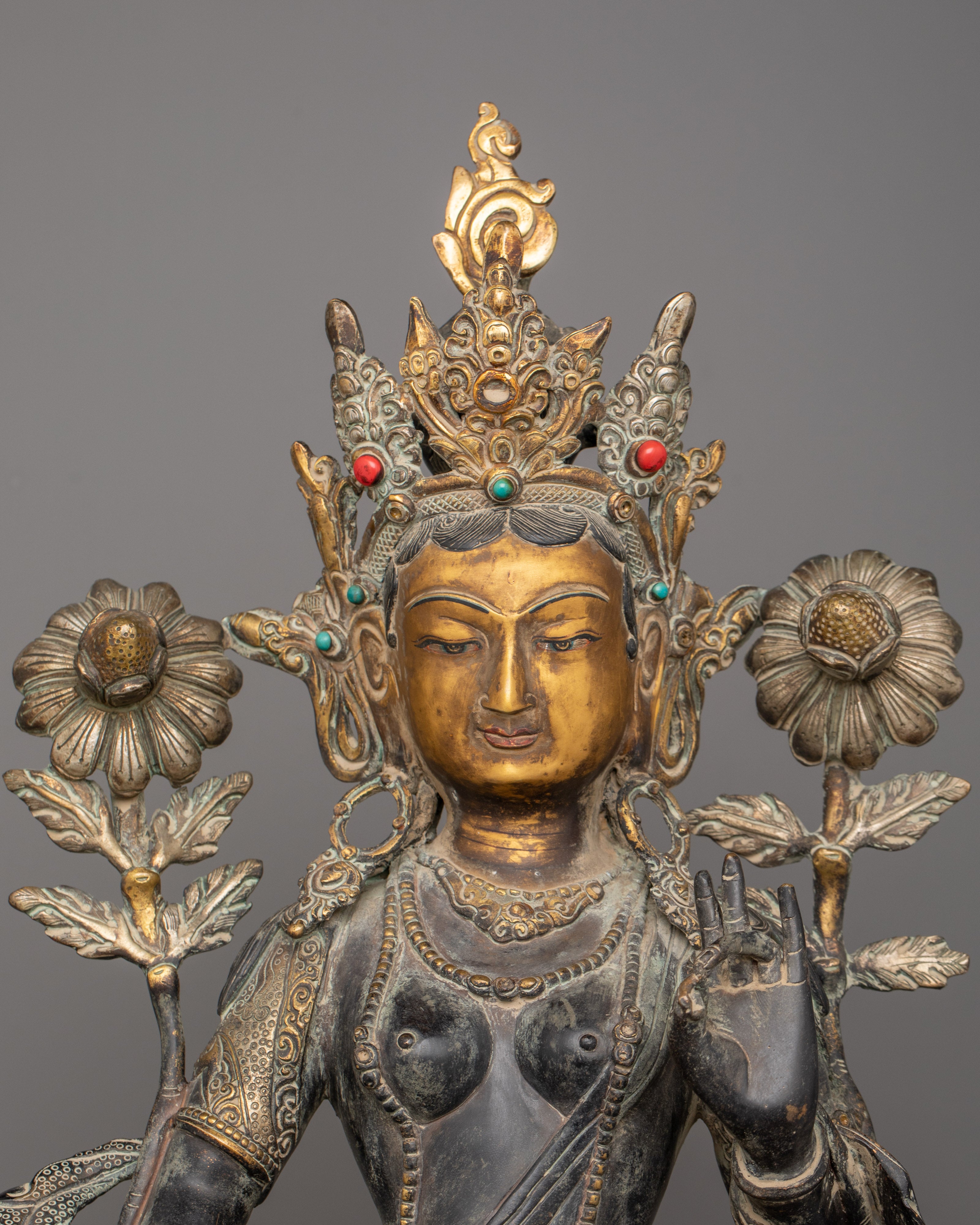 Syamatara "The Protective Deity in Buddhism" | Himalayan Goddess Tara Sculpture