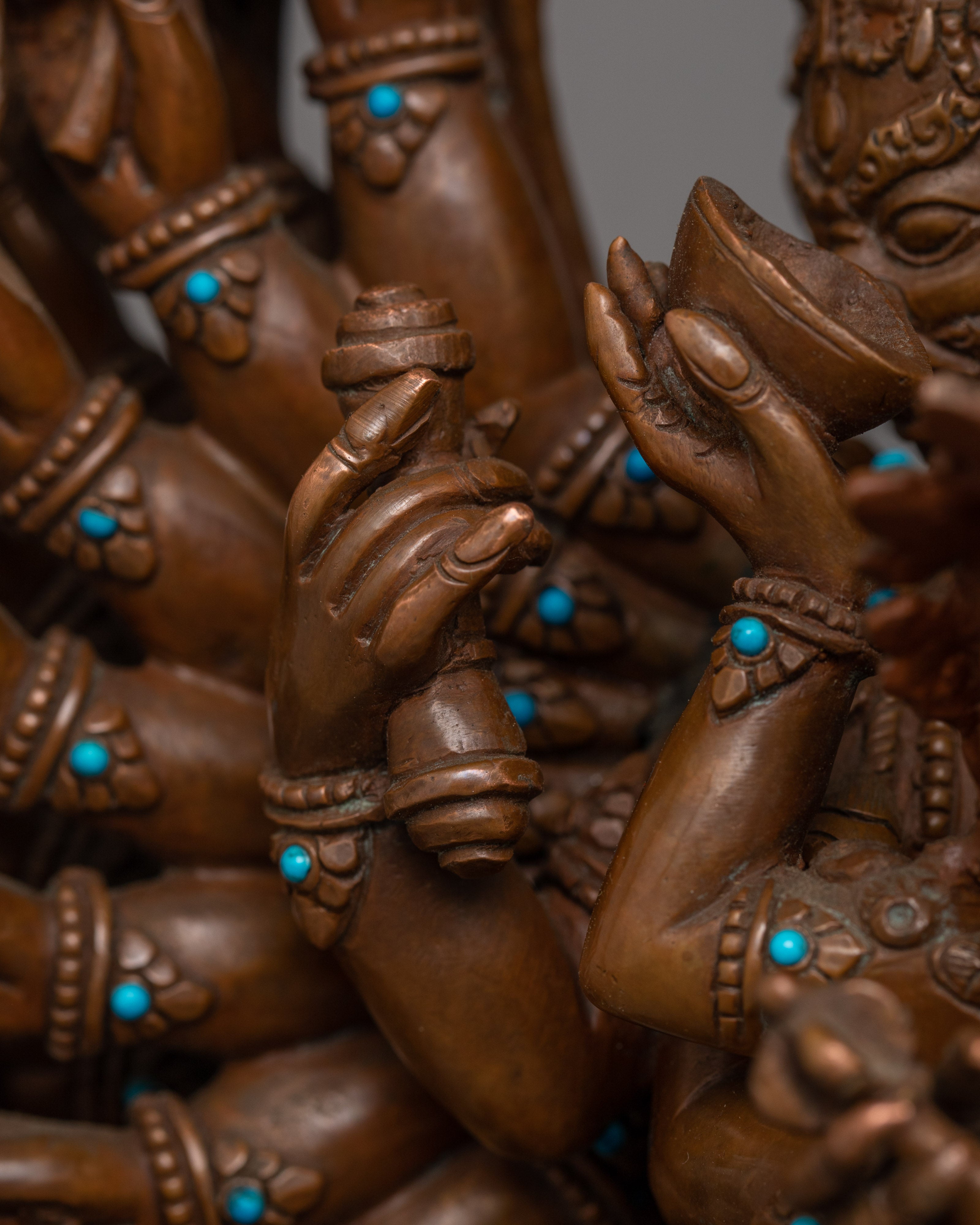 Wrathful Deity Yamantaka Sculpture | Majestic Buddhist Protector Statue