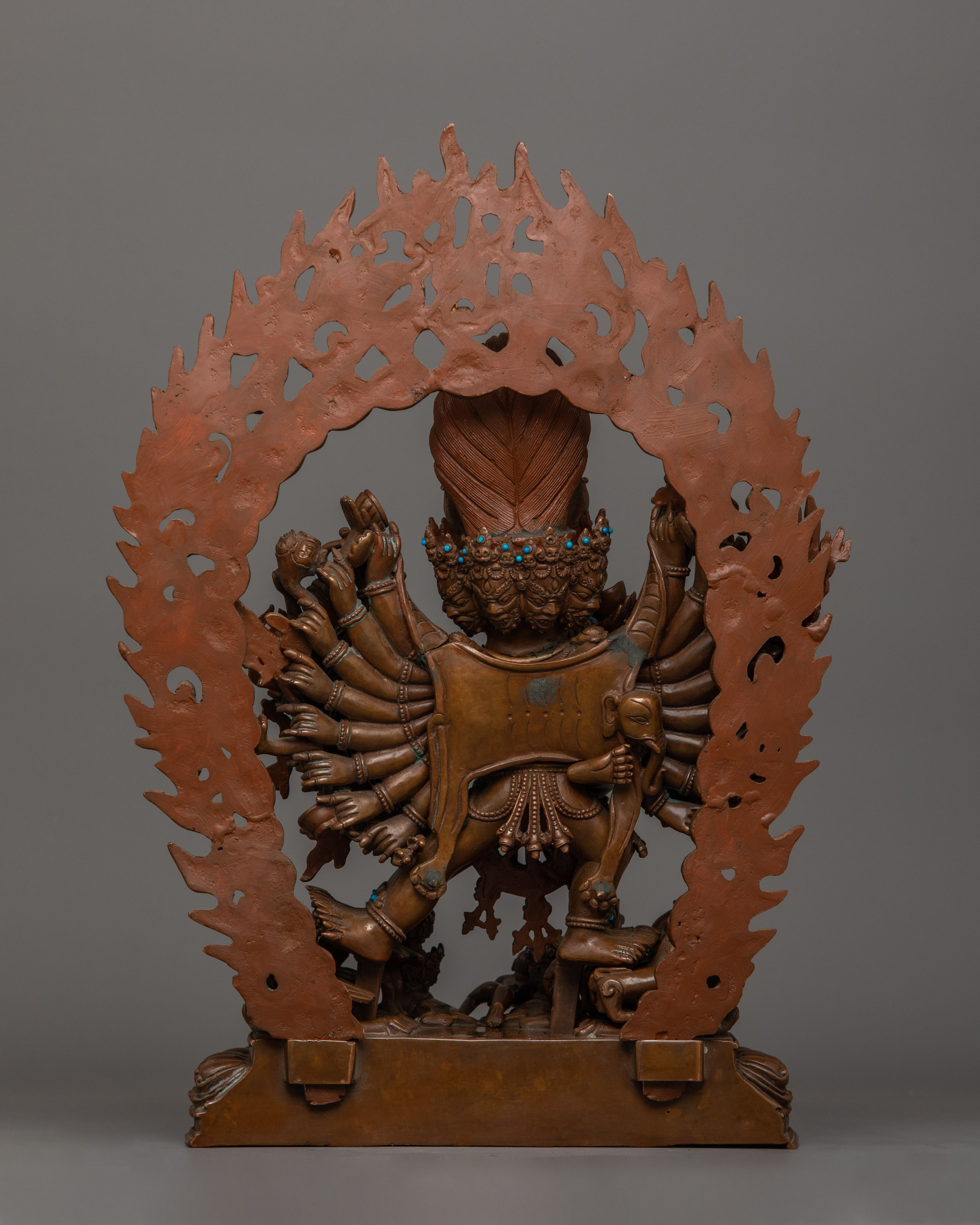 Wrathful Deity Yamantaka Sculpture | Majestic Buddhist Protector Statue