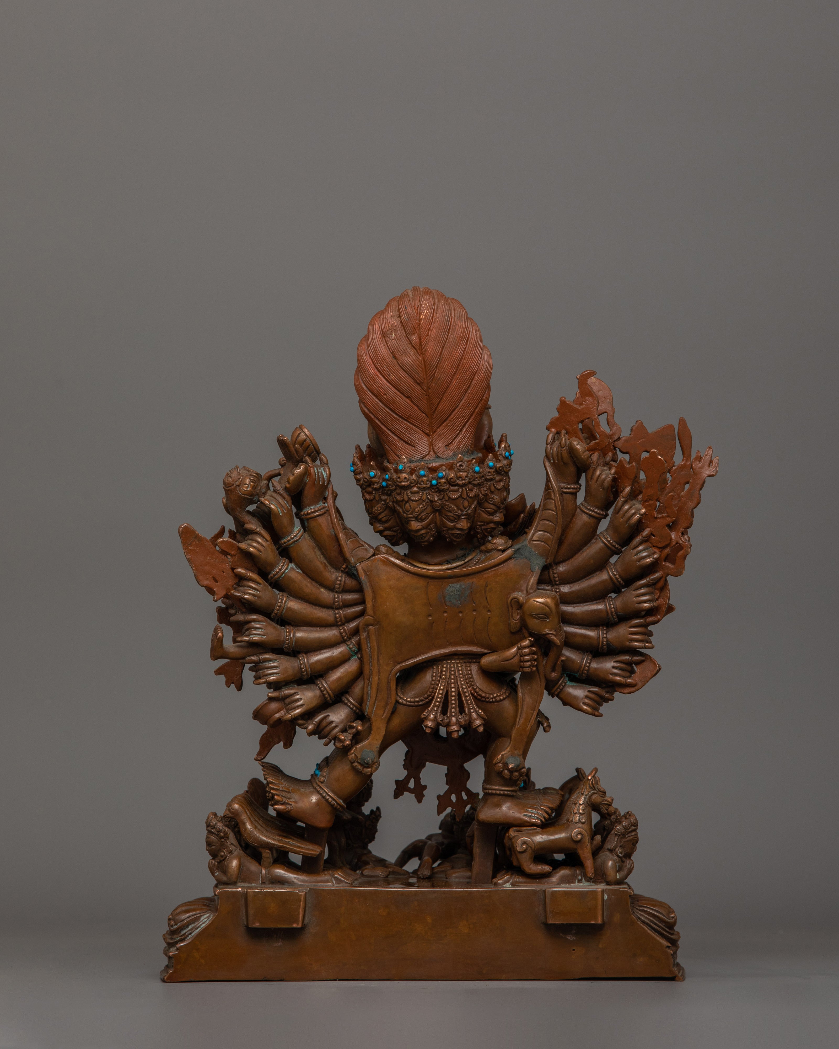 Wrathful Deity Yamantaka Sculpture | Majestic Buddhist Protector Statue