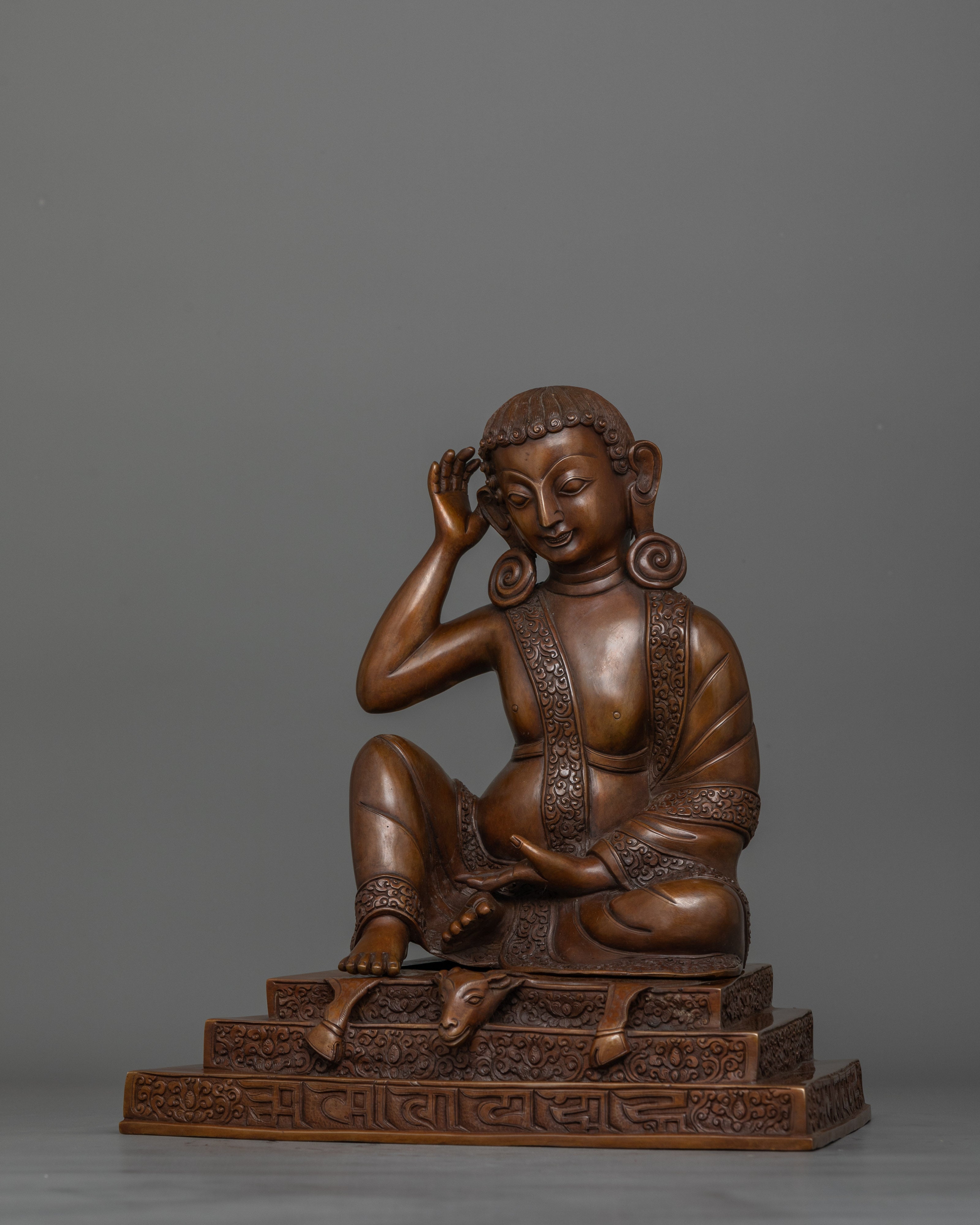 Jetsun Milarepa Tibetan Saint Statue | Buddhist Master Milarepa Sculpture