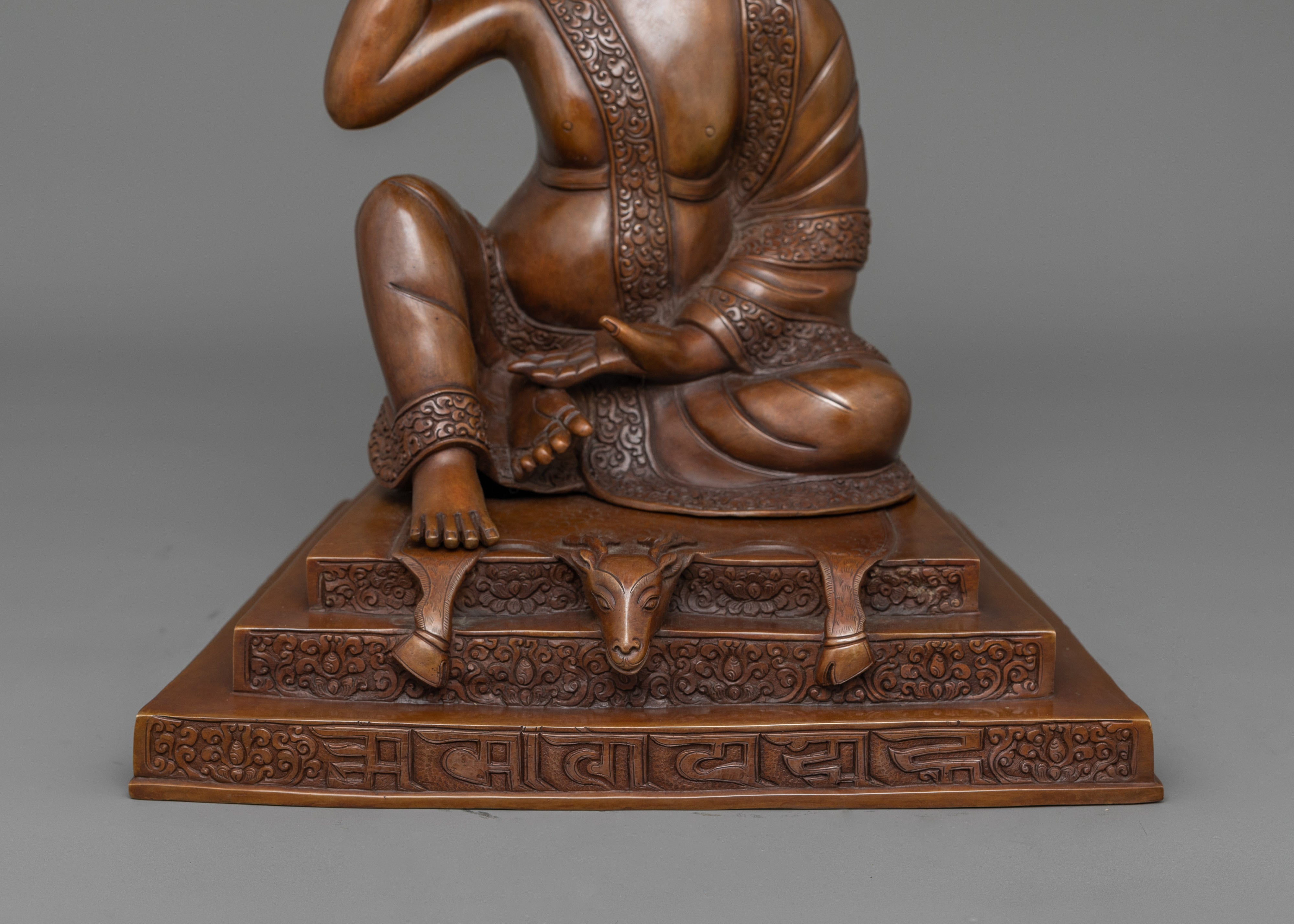 Jetsun Milarepa Tibetan Saint Statue | Buddhist Master Milarepa Sculpture