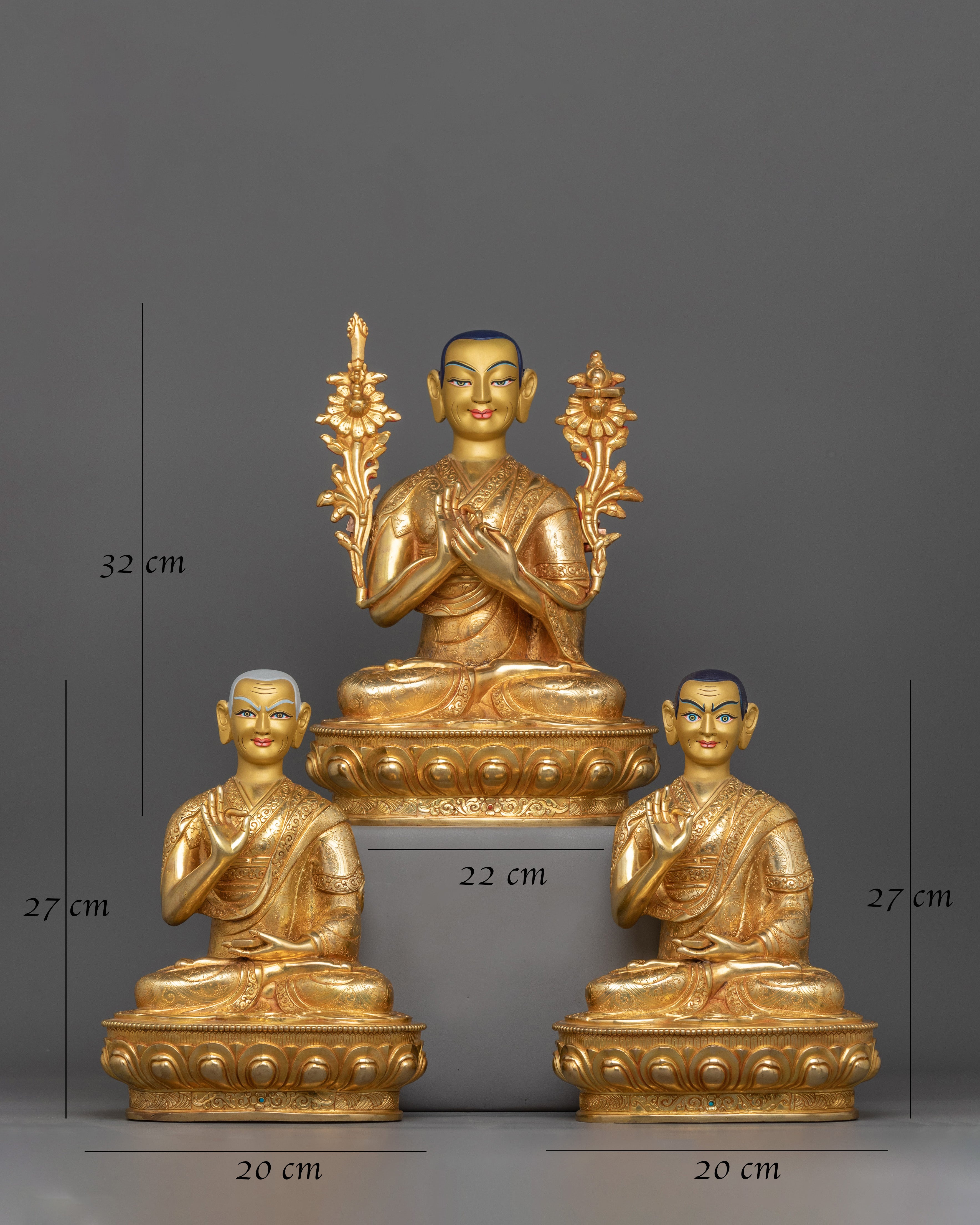 Buddhist Deity Tsongkhapa Set | Gyaltsab Je and Khedrup Je