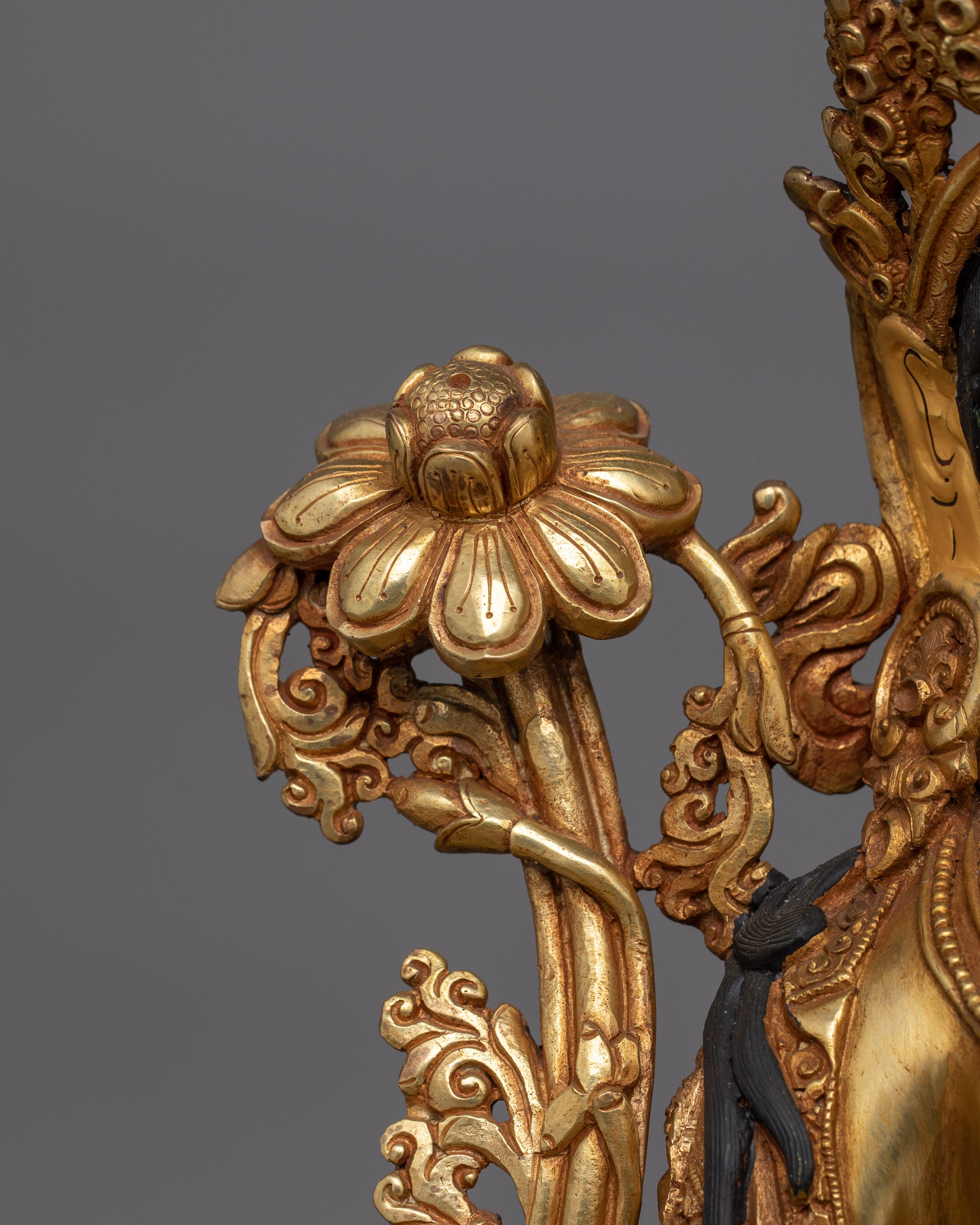 Green Tara Statue in Her Lotus Throne | Divine Feminine Art