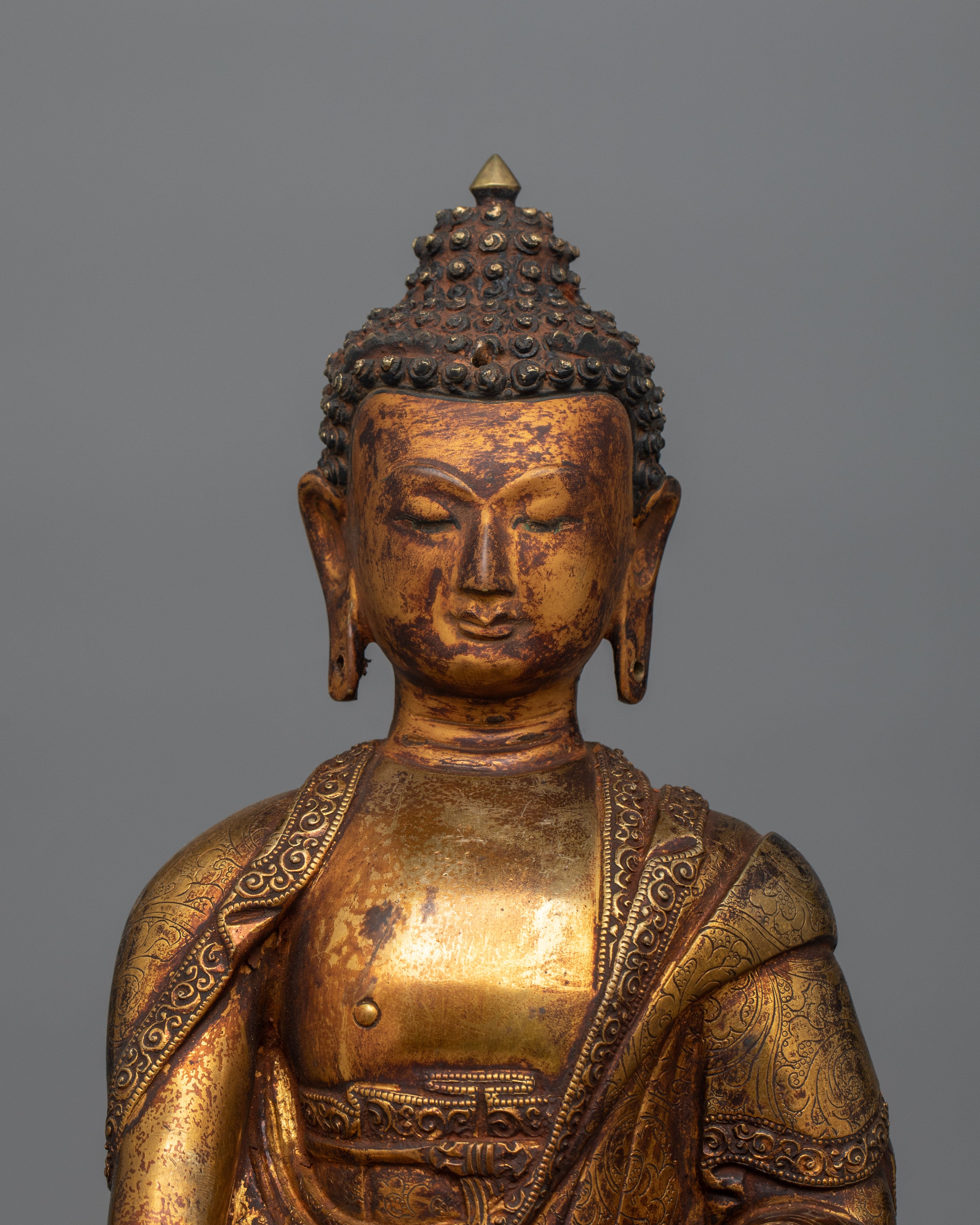 Antique Crown Shakyamuni Buddha Figurine | The Historical Buddha Shakyamuni Buddha