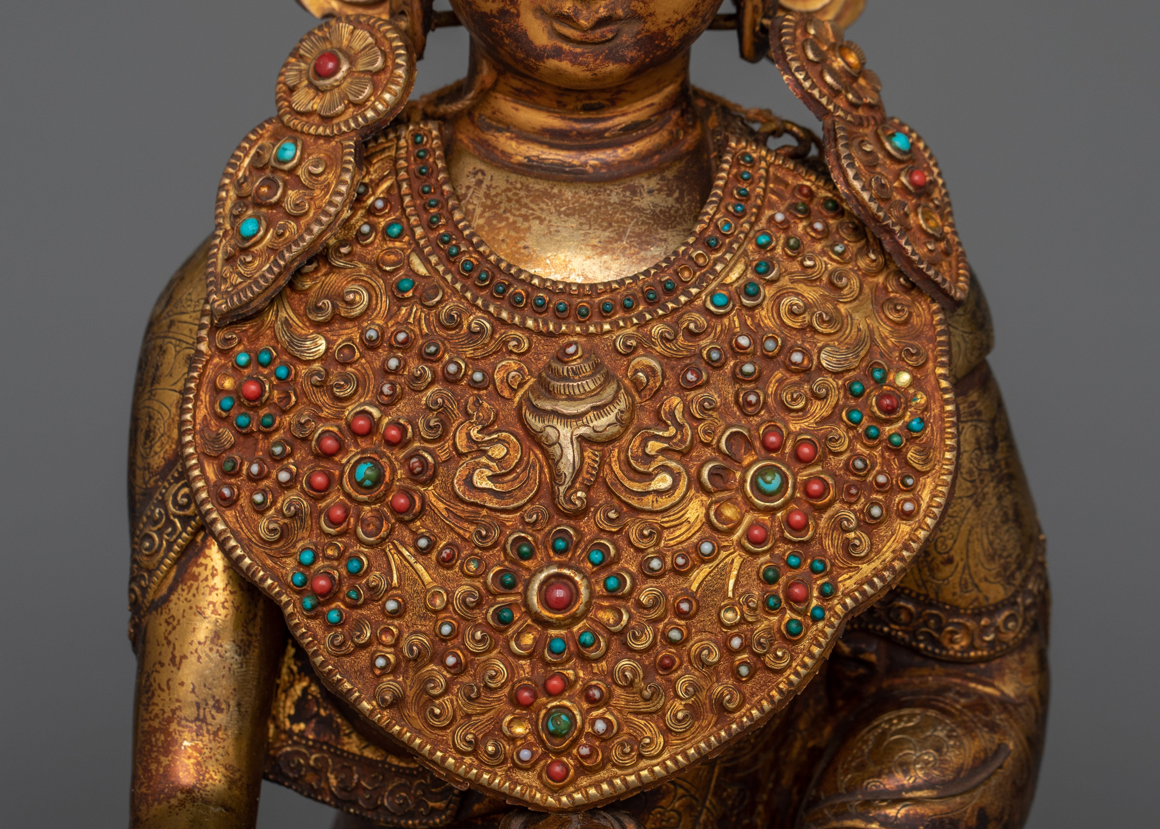 Antique Crown Shakyamuni Buddha Figurine | The Historical Buddha Shakyamuni Buddha