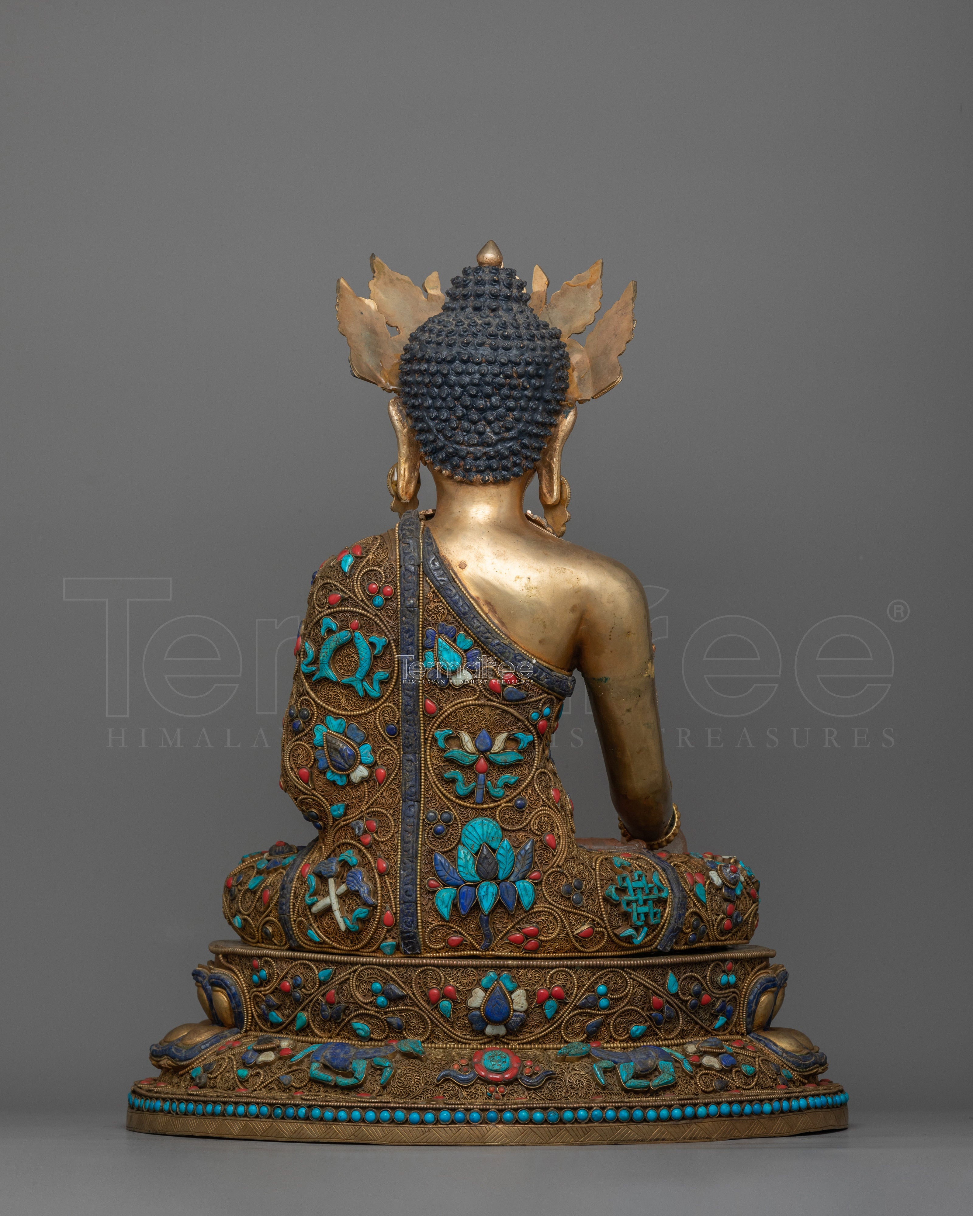 Crowned Enlightened Shakyamuni Buddha Statue | Enlightenment & Meditation Artwork
