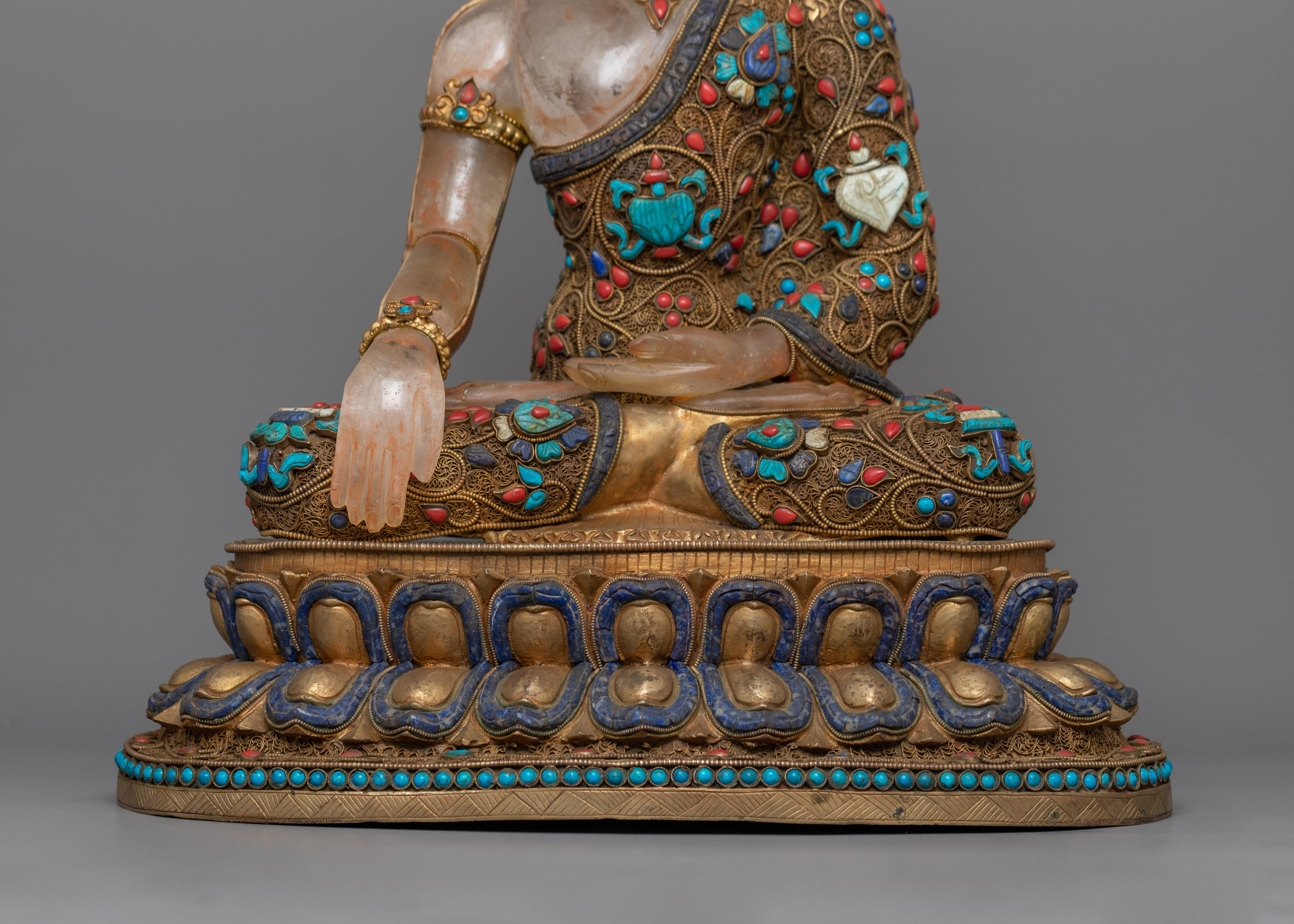 Crowned Enlightened Shakyamuni Buddha Statue | Enlightenment & Meditation Artwork
