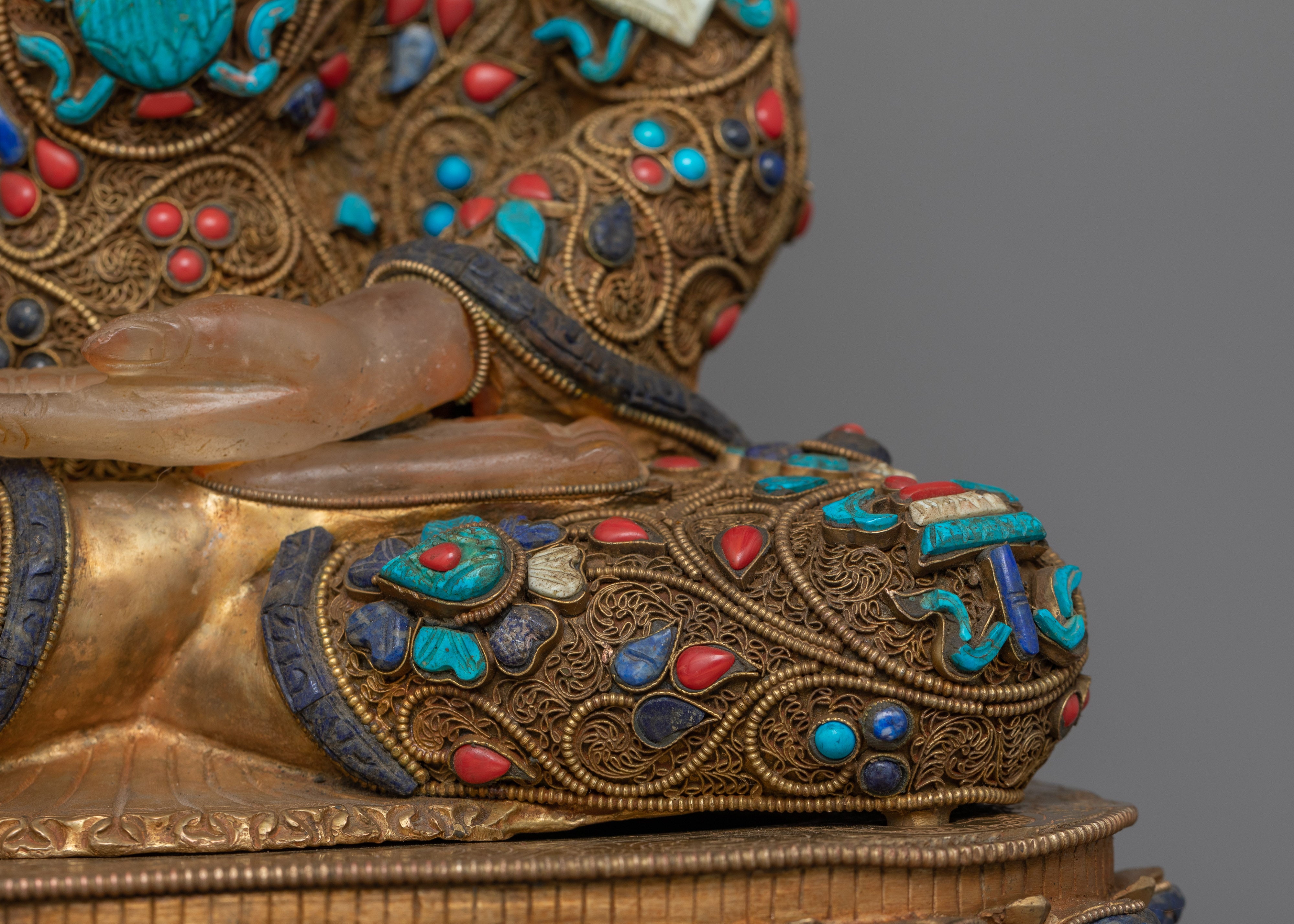 Crowned Enlightened Shakyamuni Buddha Statue | Enlightenment & Meditation Artwork