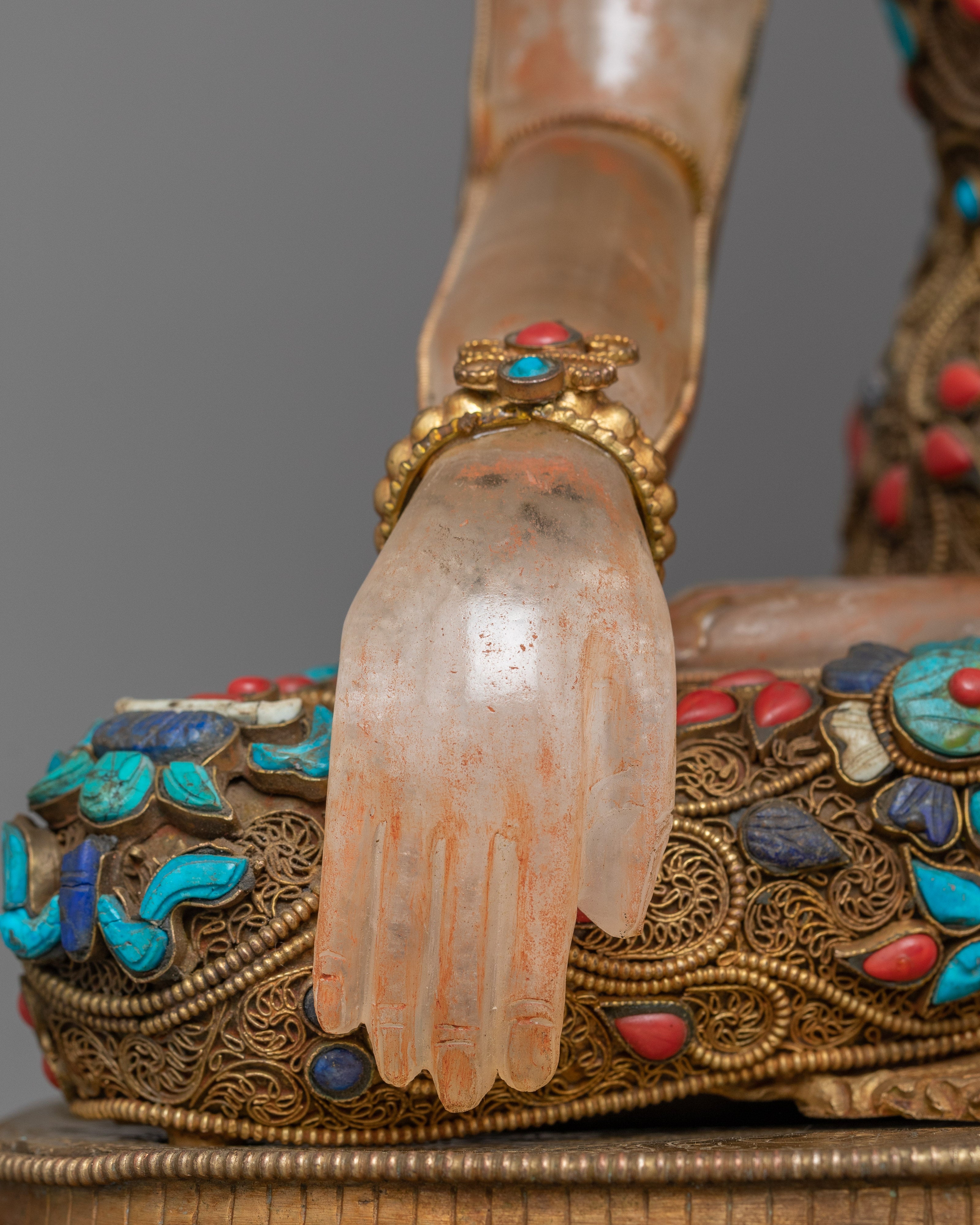 Crowned Enlightened Shakyamuni Buddha Statue | Enlightenment & Meditation Artwork