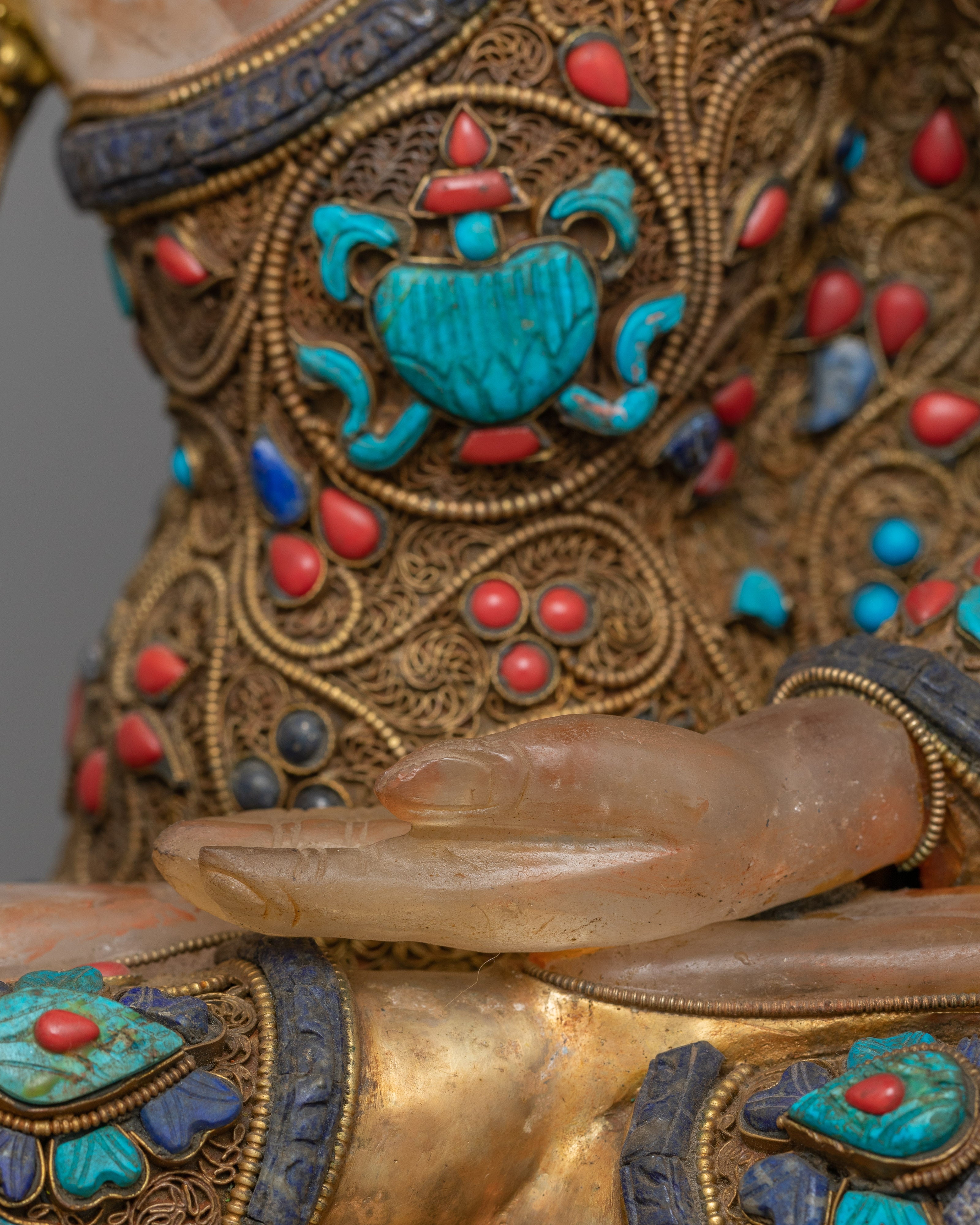 Crowned Enlightened Shakyamuni Buddha Statue | Enlightenment & Meditation Artwork