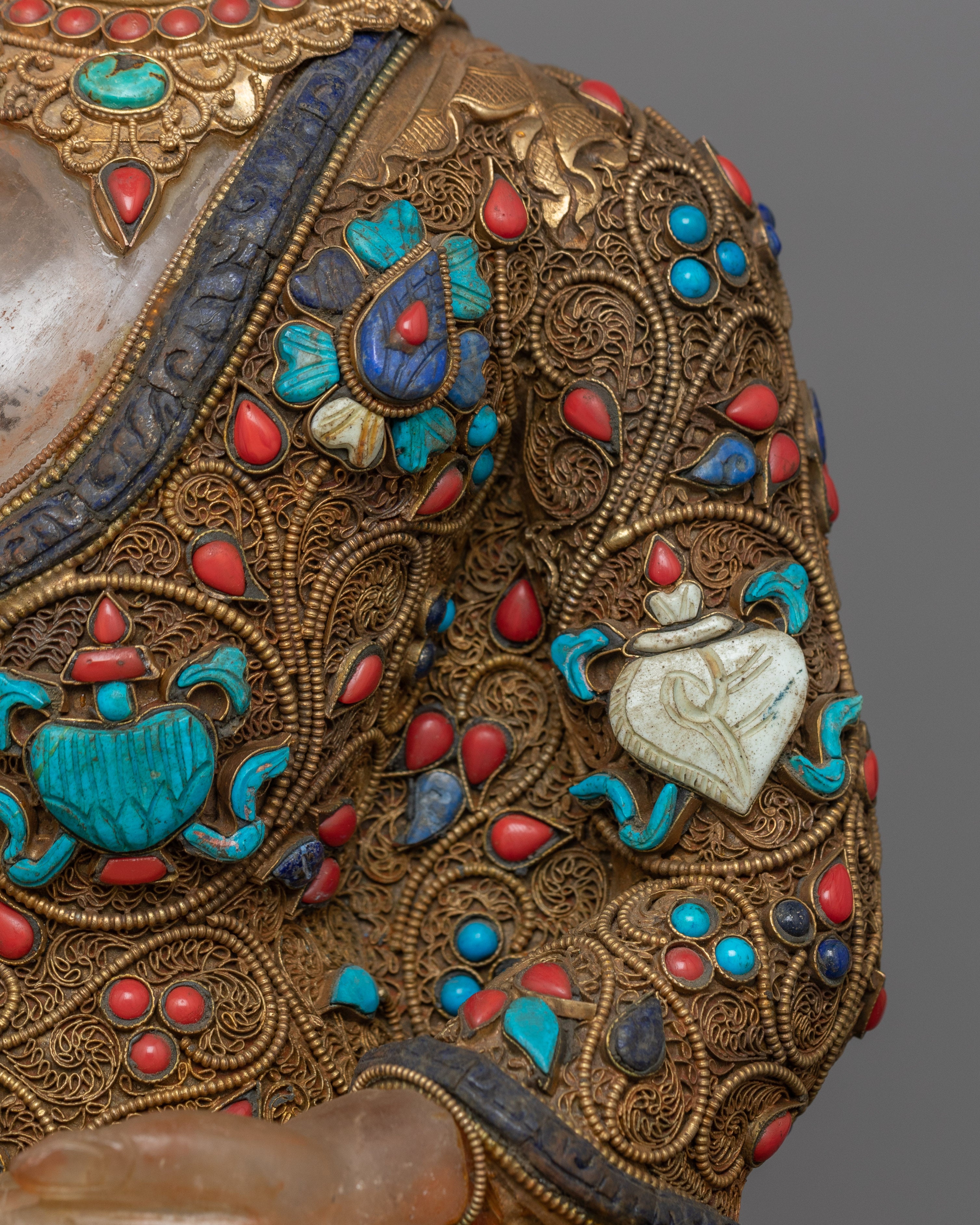 Crowned Enlightened Shakyamuni Buddha Statue | Enlightenment & Meditation Artwork