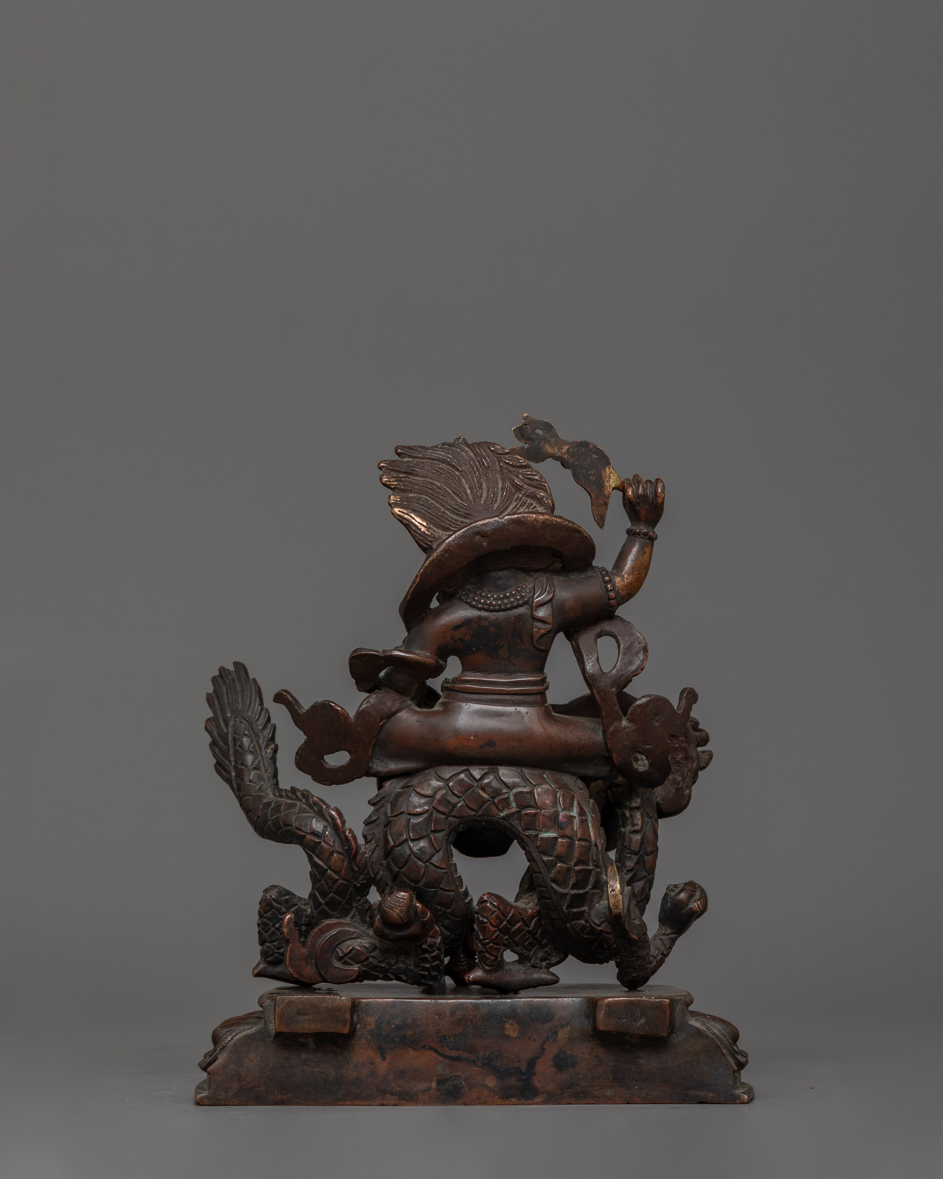 White Dzambhala Wealth Deity Figurine | Statue for Wealth and Abundance Blessings