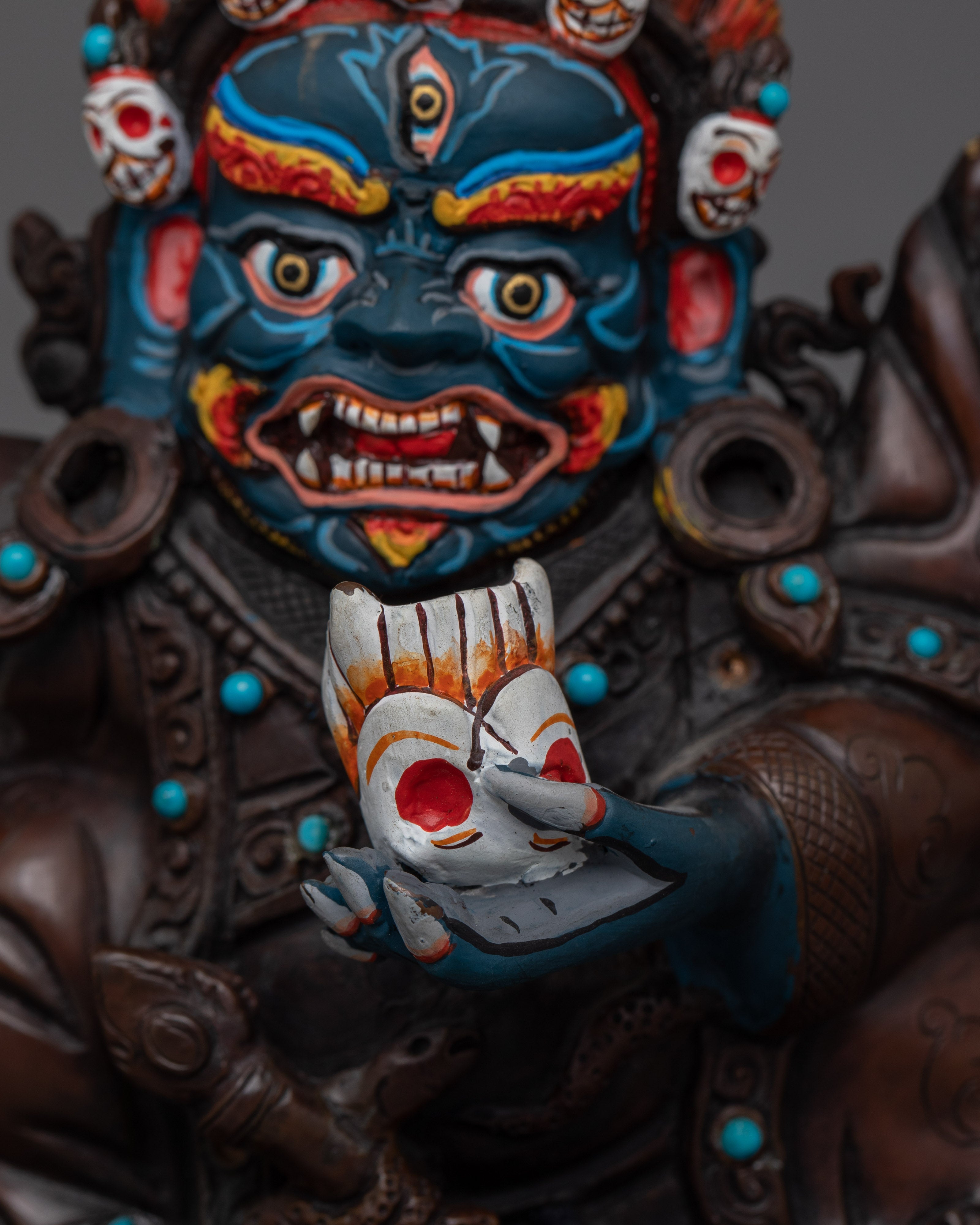 Tibetan Buddhist Mahakala Bernagchen Statue | Wrathful Protector of Tibetan Buddhism