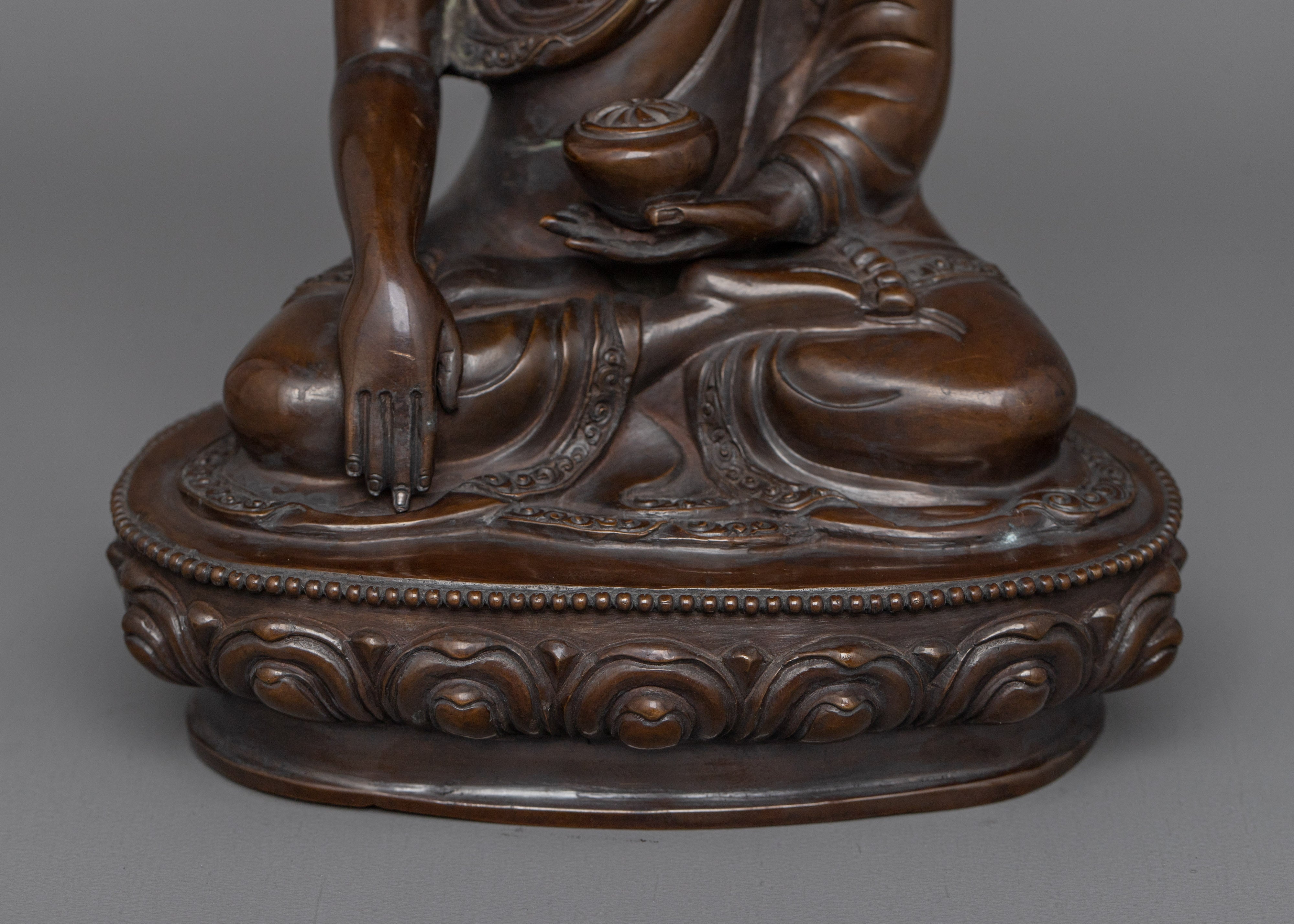 Peaceful Oxidized Shakyamuni Buddha Statue | Ideal for Rituals and Reflection