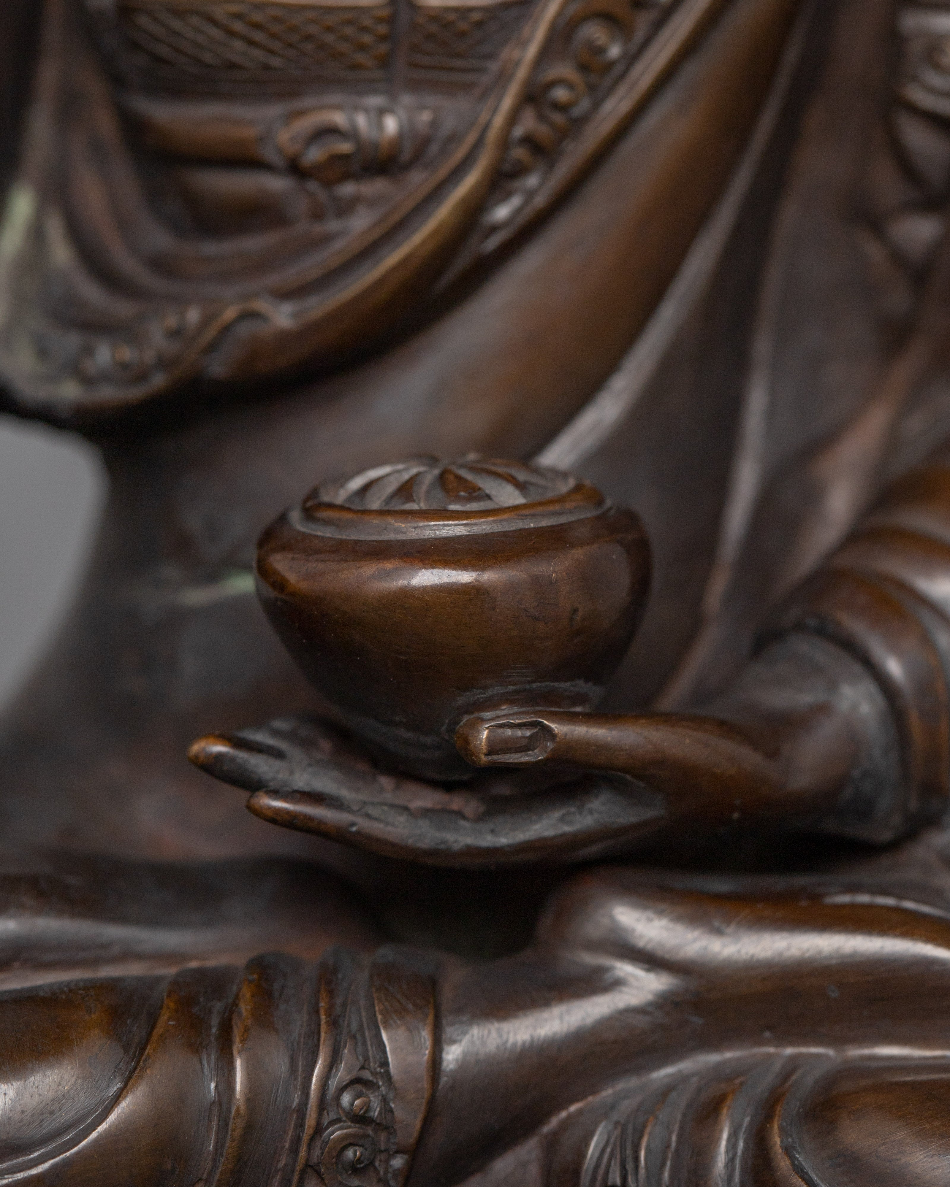 Peaceful Oxidized Shakyamuni Buddha Statue | Ideal for Rituals and Reflection