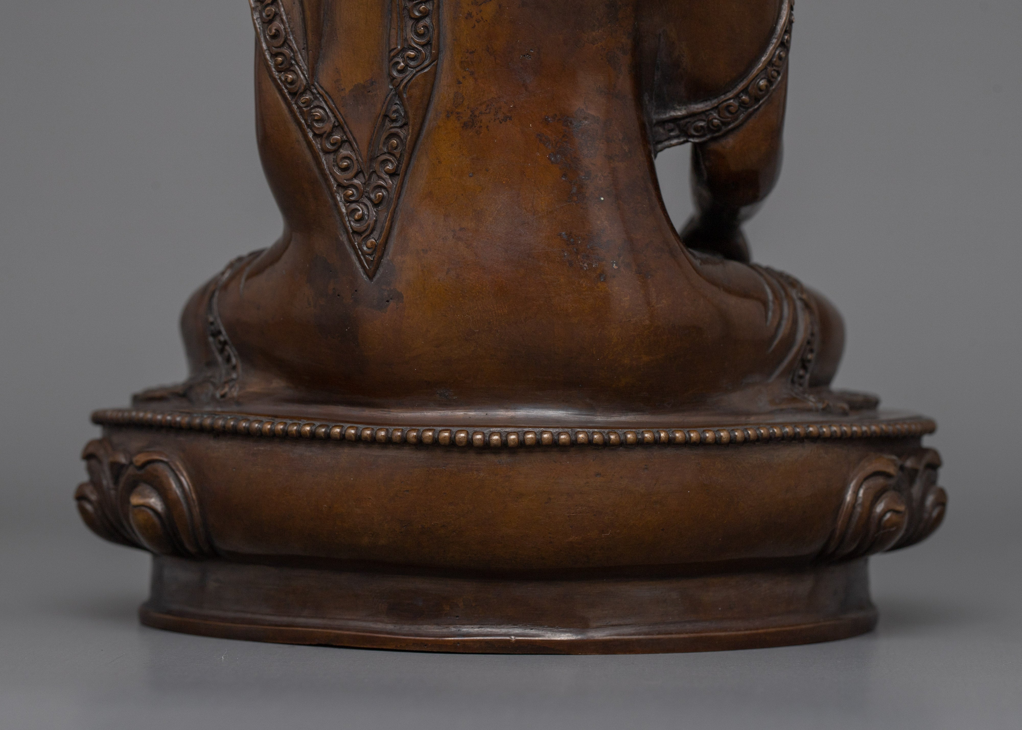 Peaceful Oxidized Shakyamuni Buddha Statue | Ideal for Rituals and Reflection