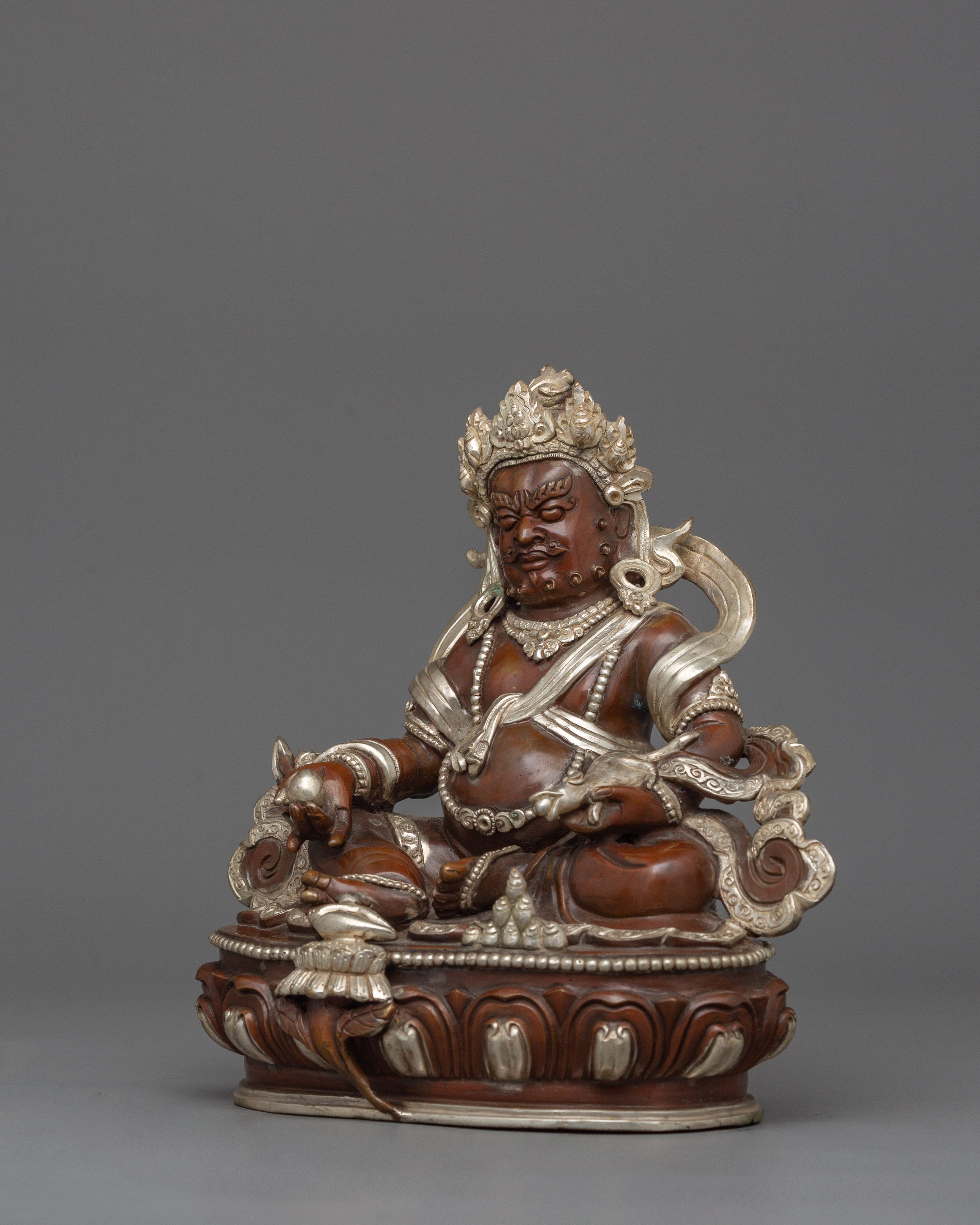 Spiritual Wealth Deity Dzambhala Sculpture | Symbol of Abundance Figurine