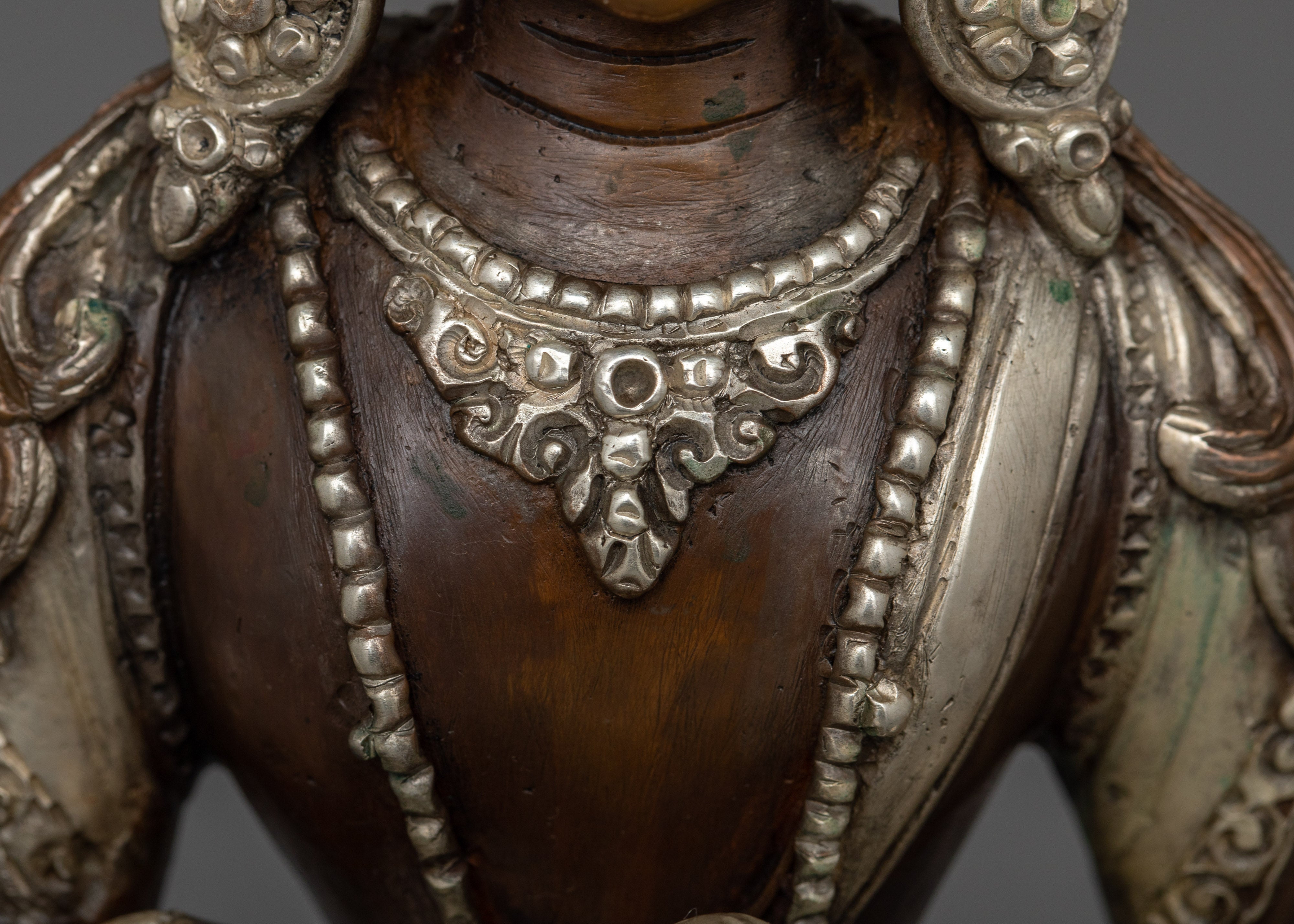 Bodhisattva Statue of Kshitigarbha | Oxidized Copper Artwork