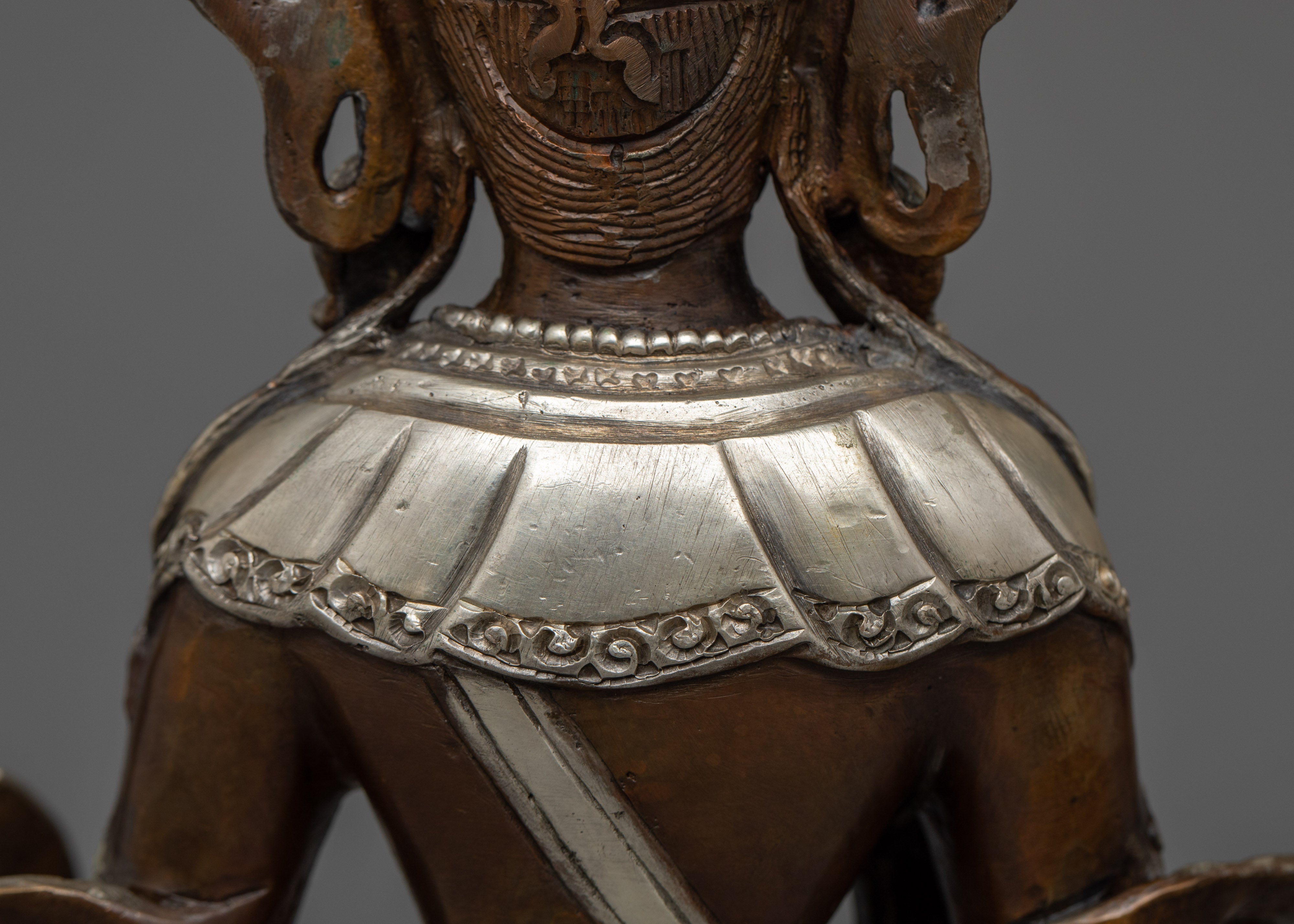 Bodhisattva Statue of Kshitigarbha | Oxidized Copper Artwork