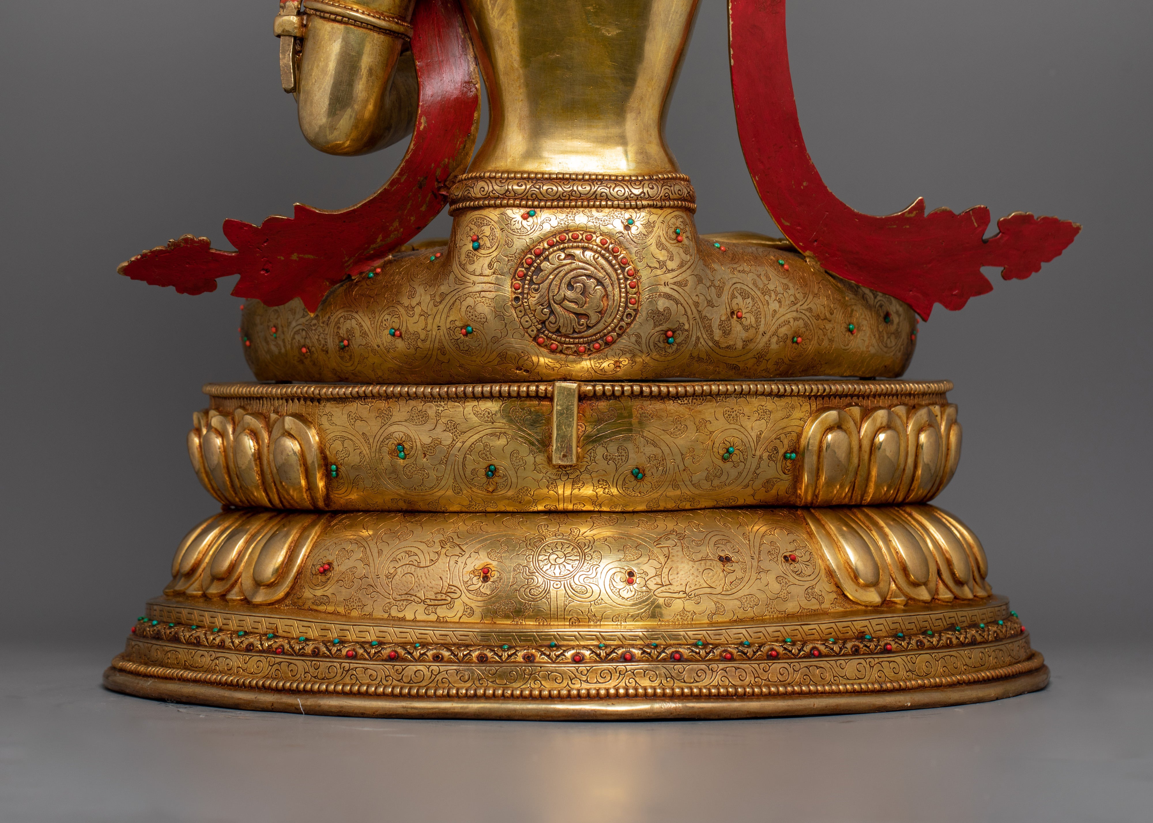 Manjushri on Royal Throne Statue | Bodhisattva Who Represents Supreme Wisdom