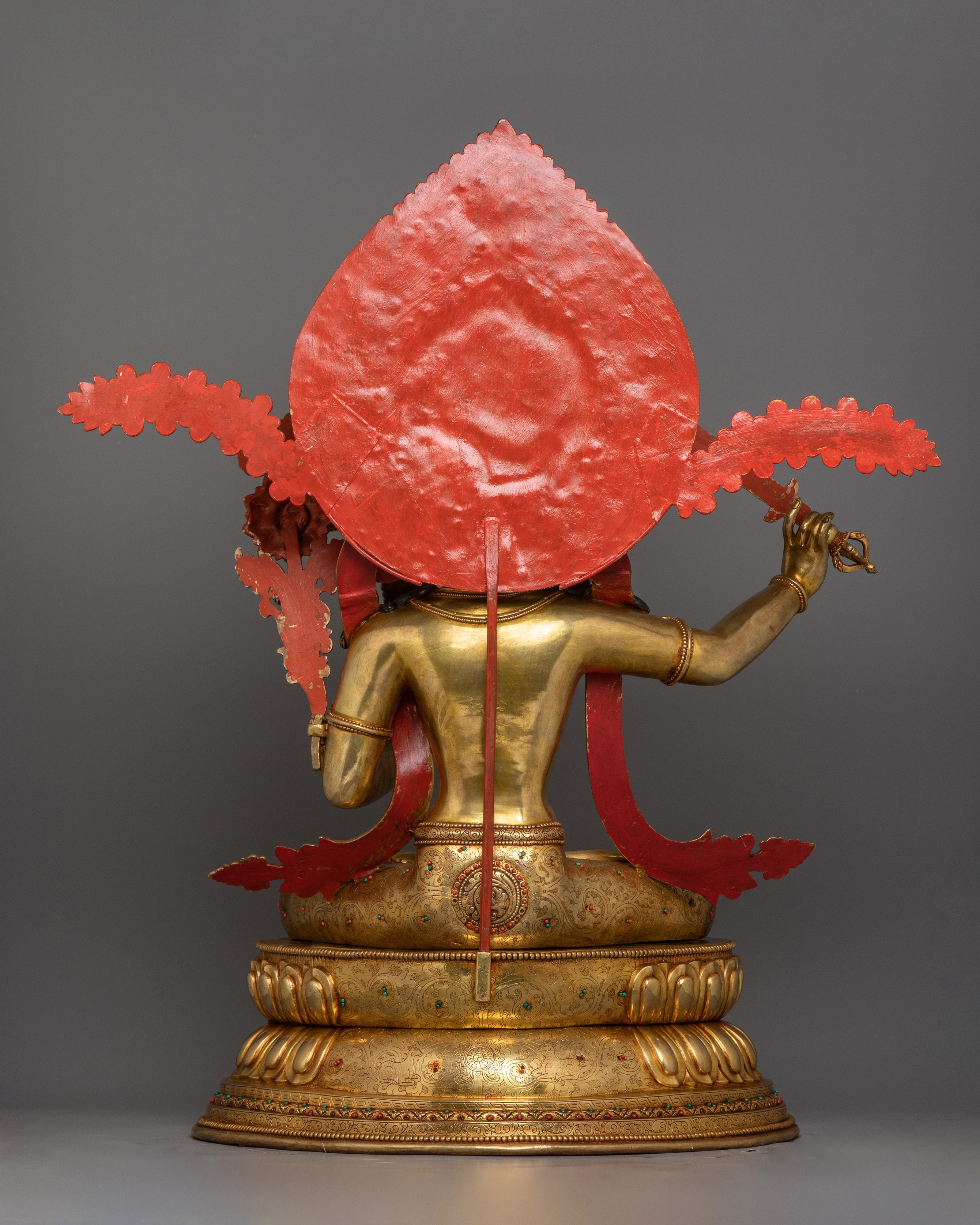 Manjushri on Royal Throne Statue | Bodhisattva Who Represents Supreme Wisdom