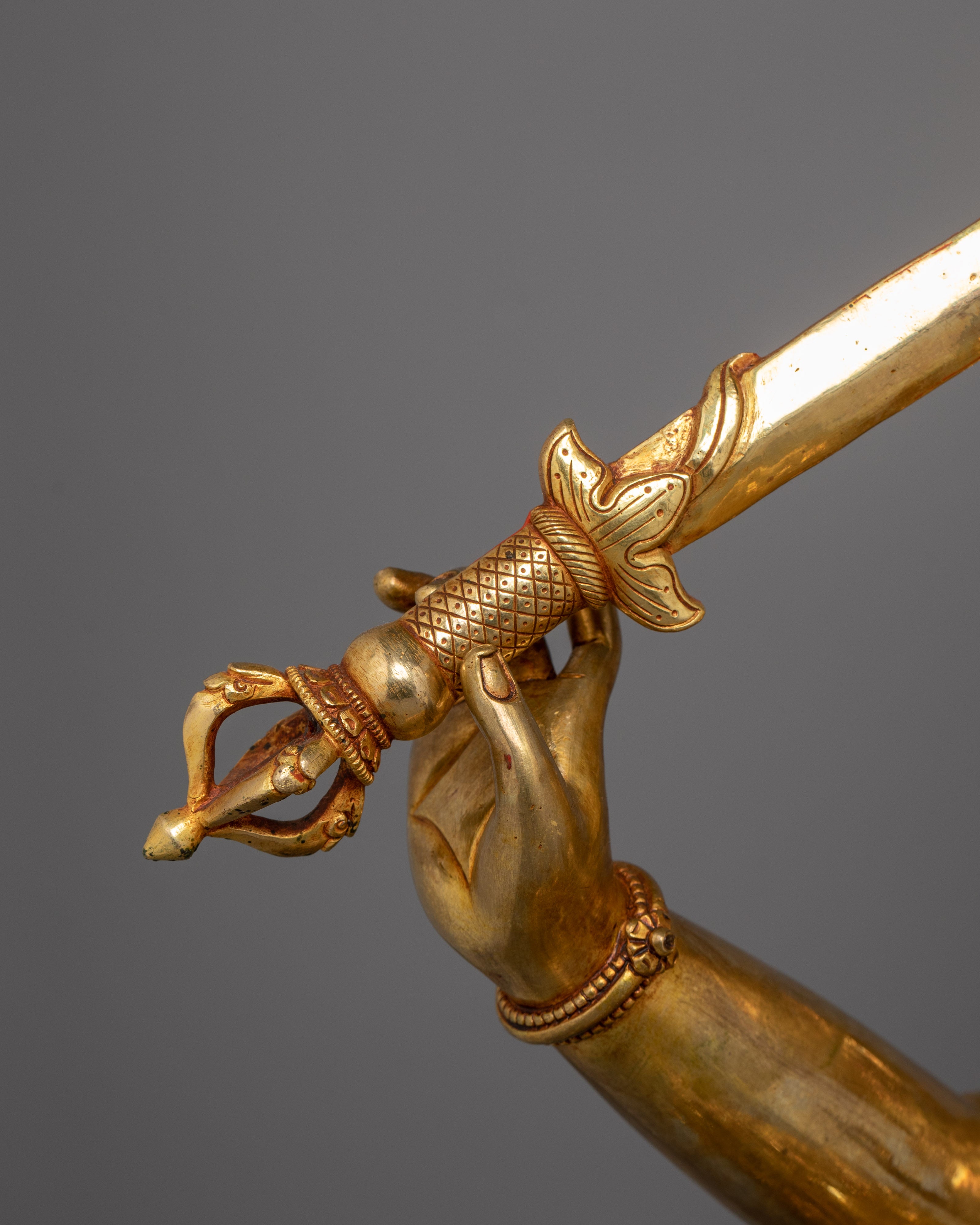 Manjushri on Royal Throne Statue | Bodhisattva Who Represents Supreme Wisdom