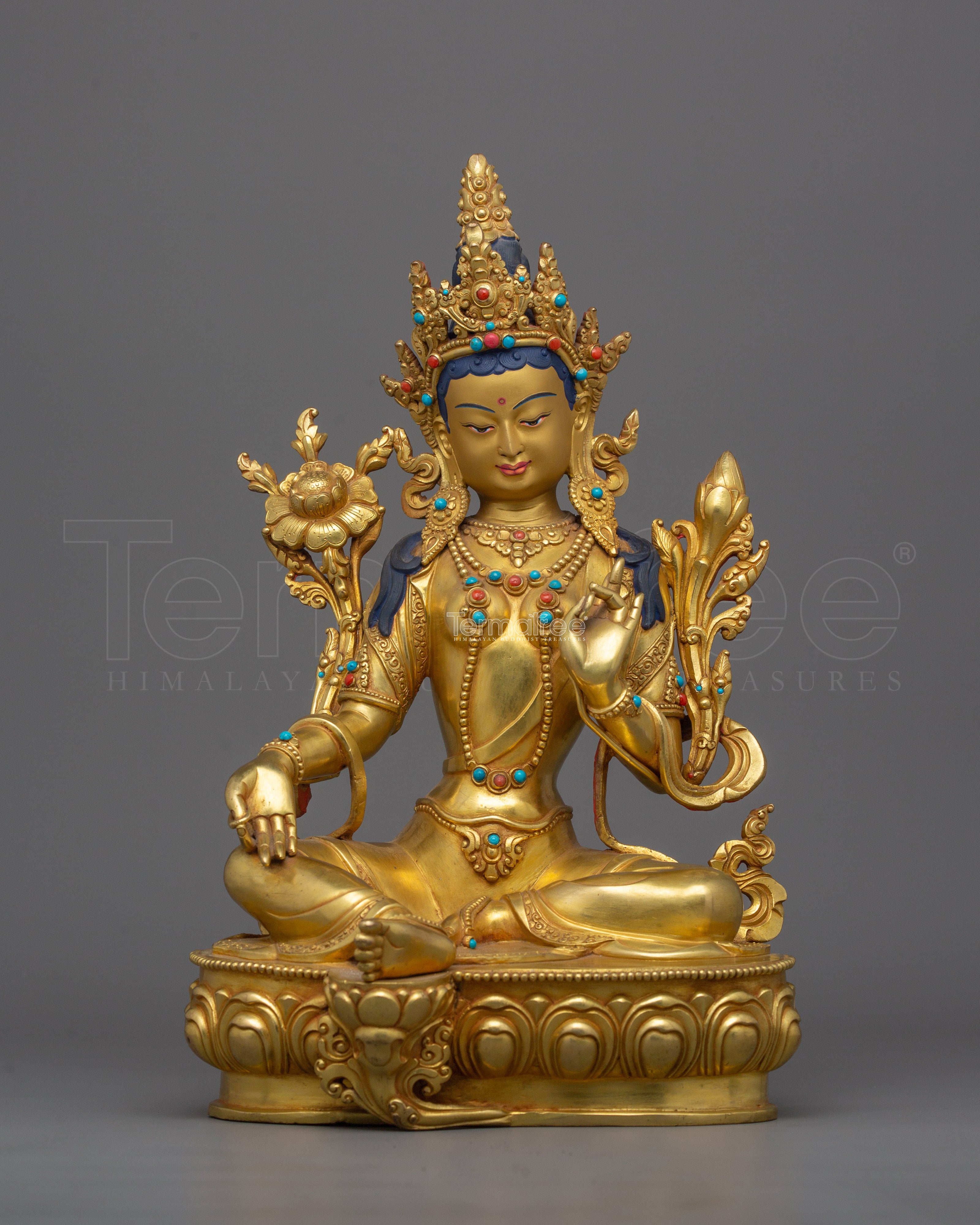 Green Tara Spiritual Swift Liberator Statue | The Compassionate Protector Sculpture