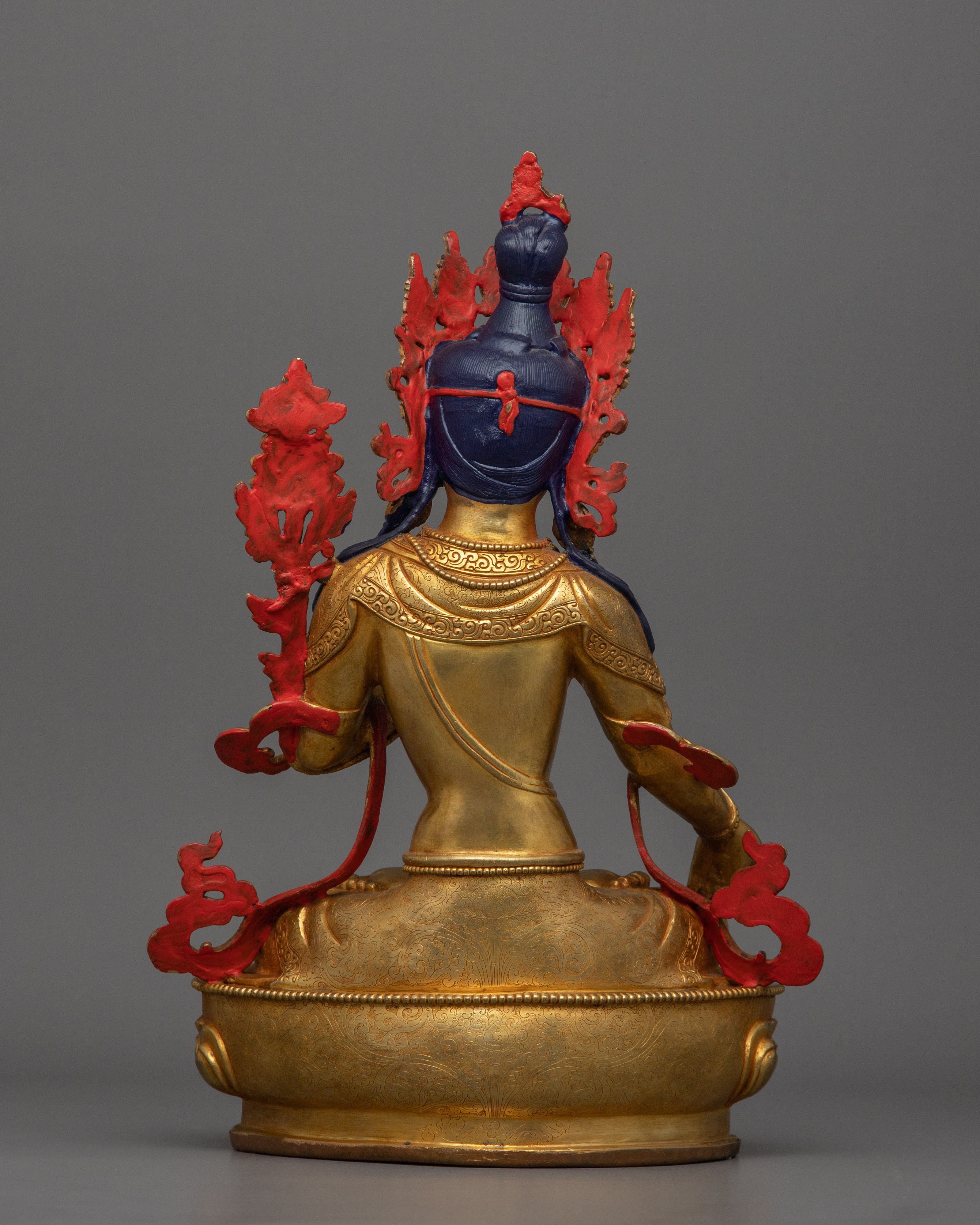 White Tara Divine Feminine Sculpture | Handmade Tibetan Buddhist Artwork