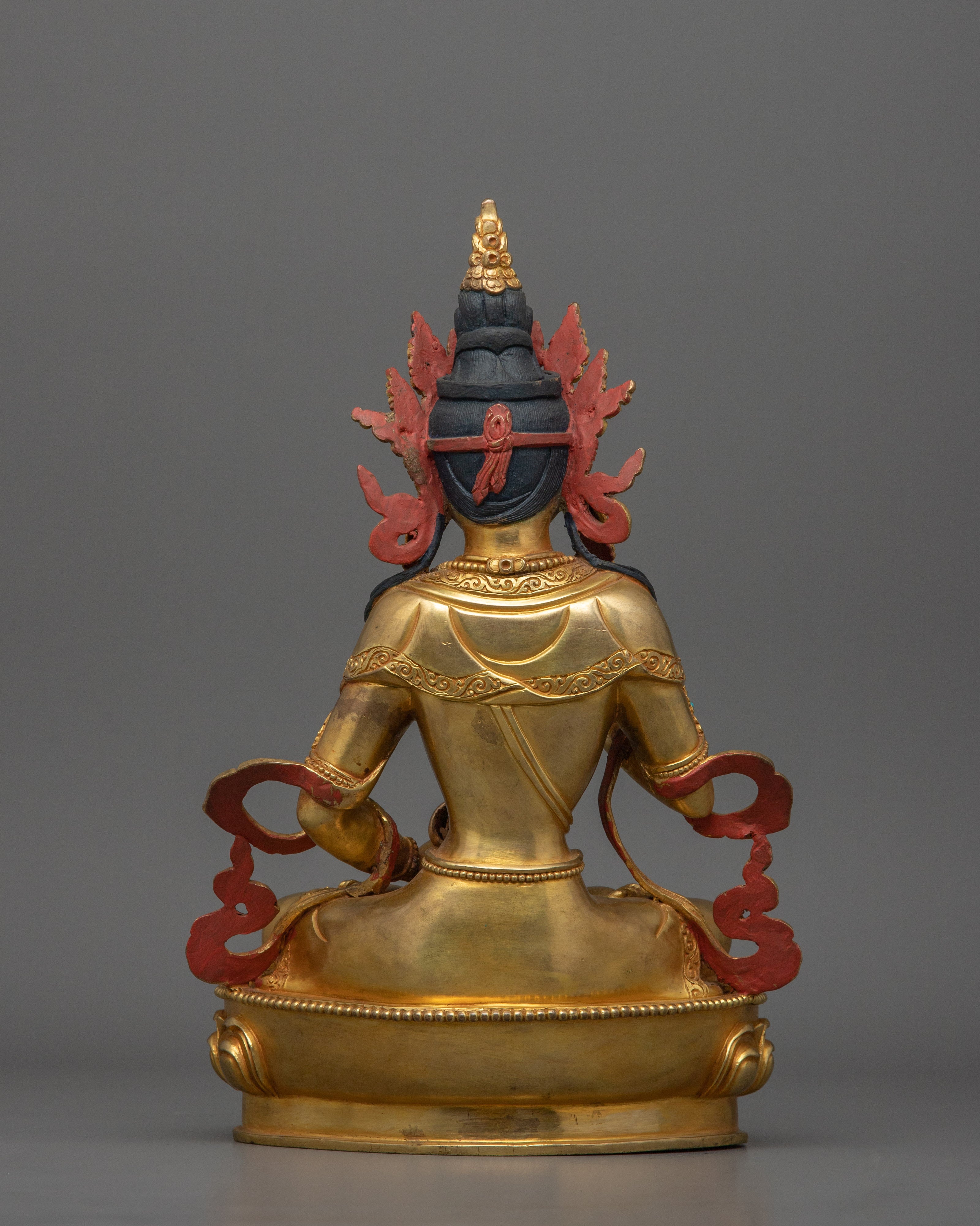 24K Gold Gilded Sacred Sculpture of Vajrasattva | Inner Peace and Transformation