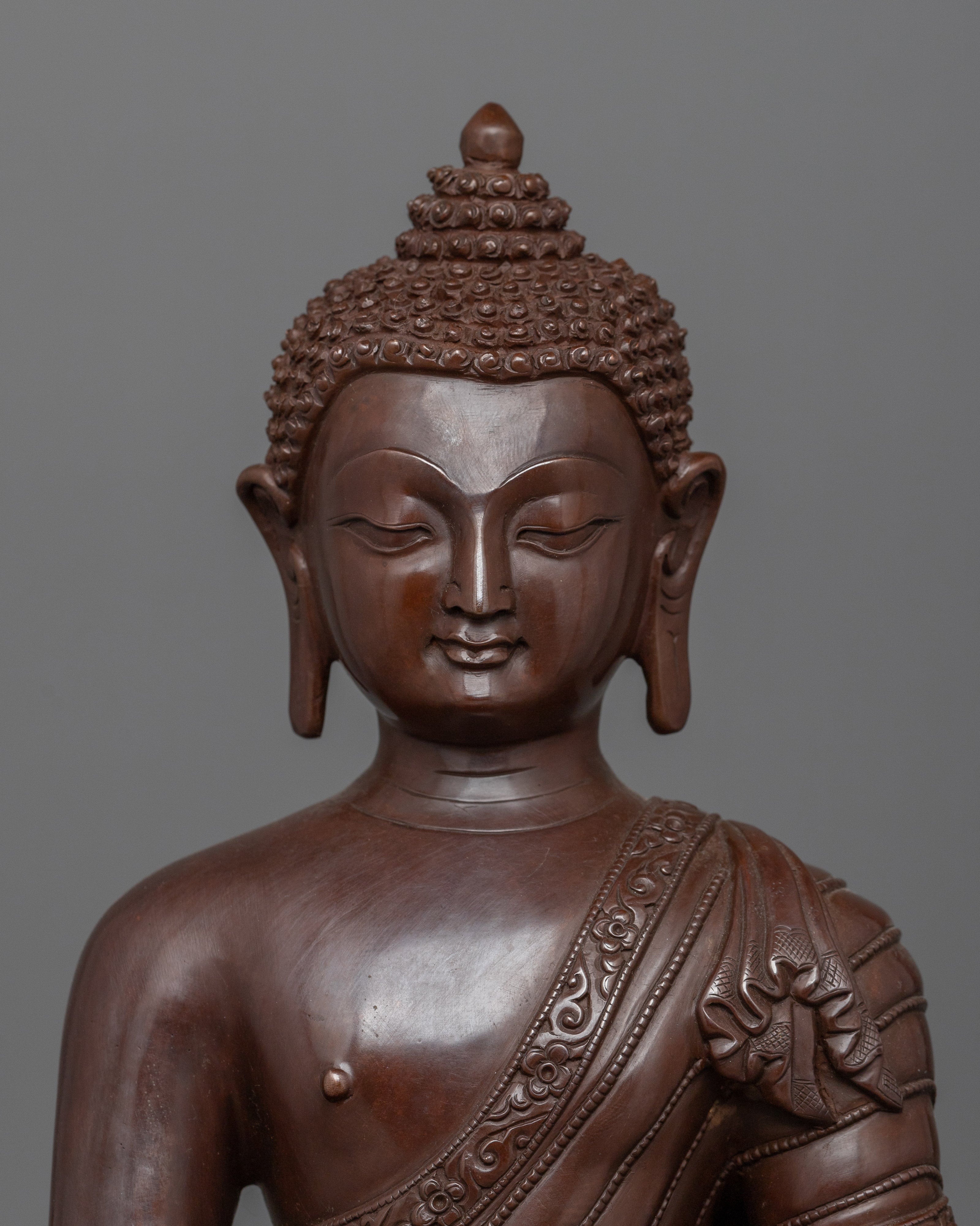 Shakyamuni Buddha Statue For Spiritual Peace | Traditional Sacred Buddhist Artwork
