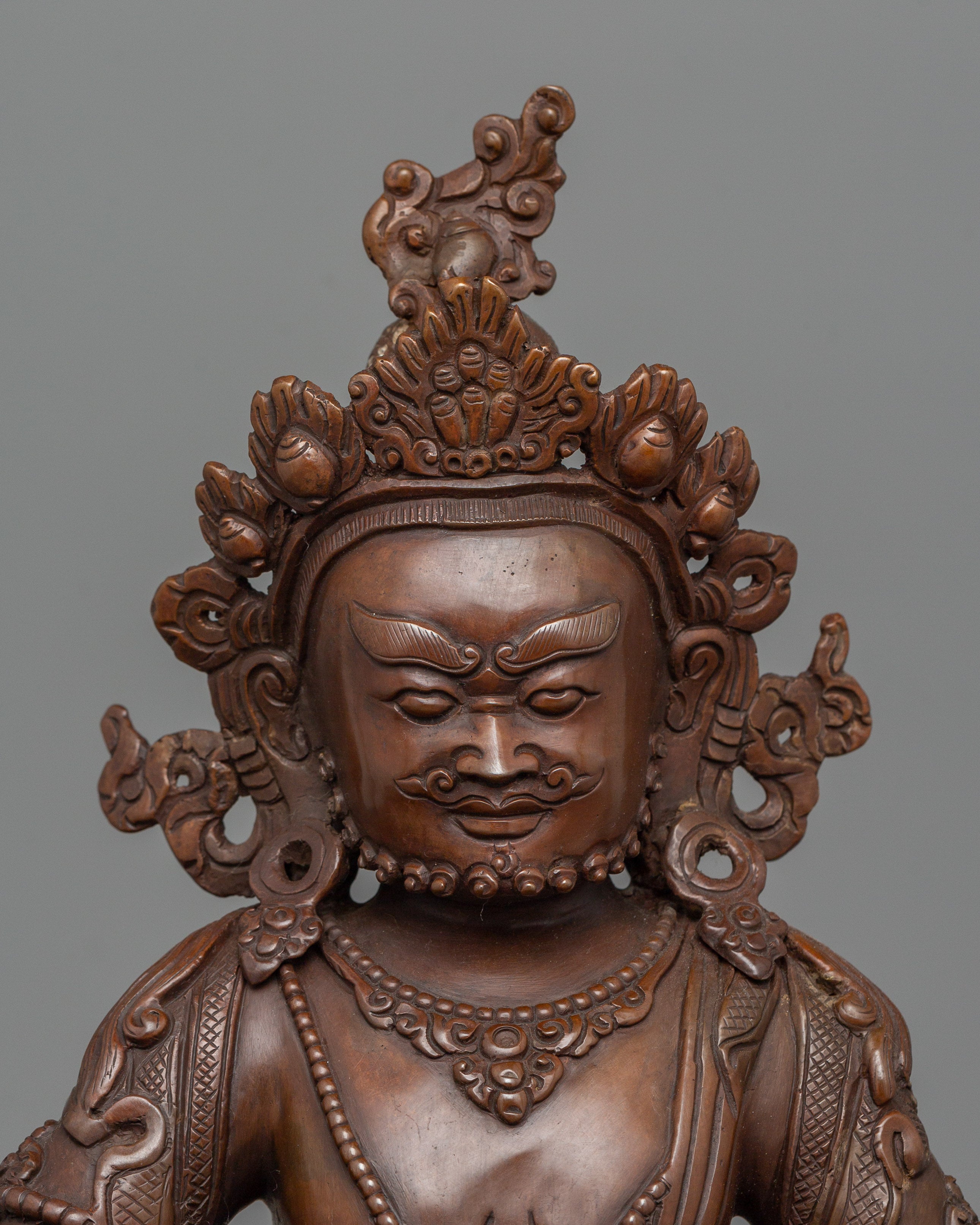 Traditional Tibetan Dzambhala Wealth God Statue | Deity for Abundance and Good Fortune