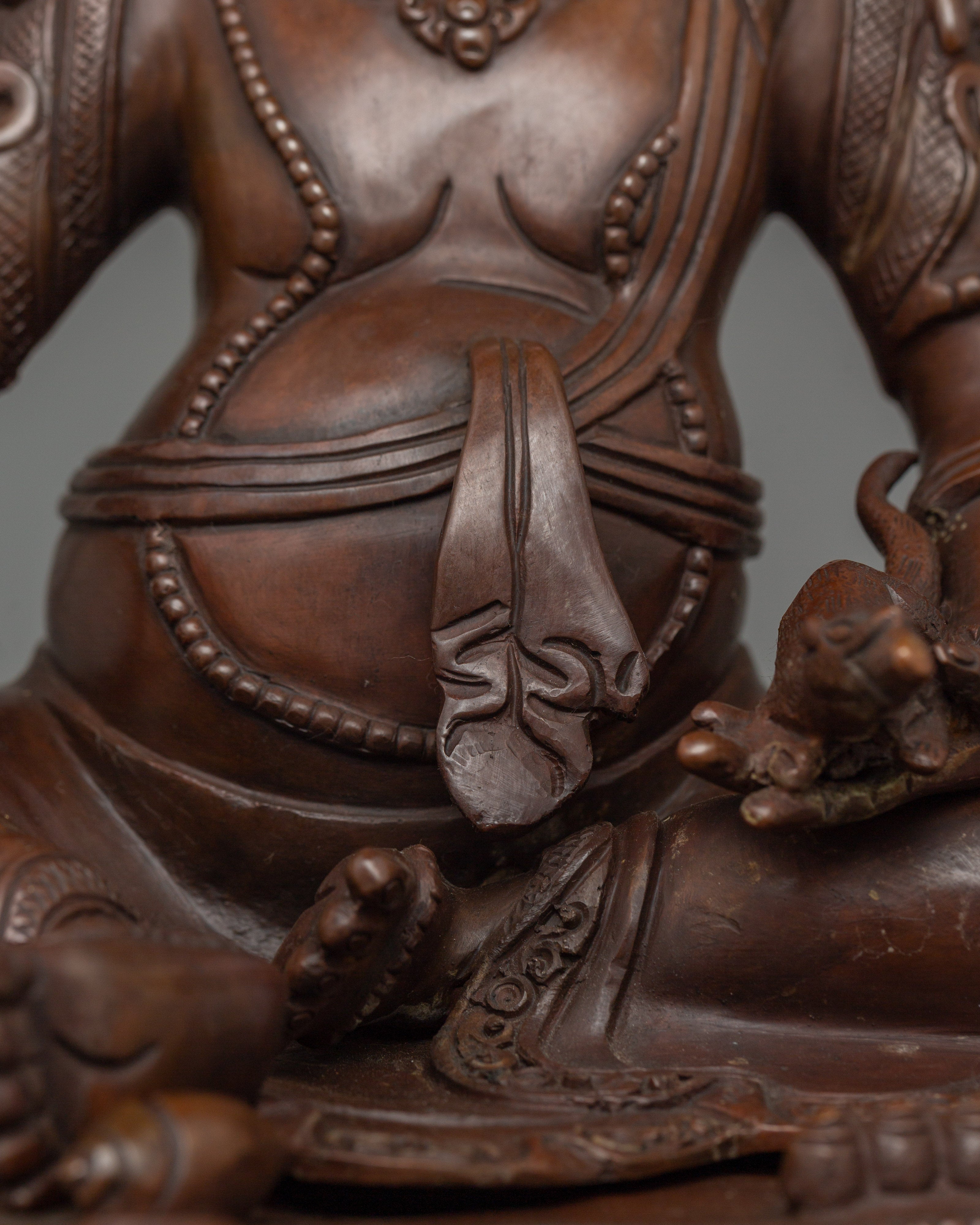 Traditional Tibetan Dzambhala Wealth God Statue | Deity for Abundance and Good Fortune