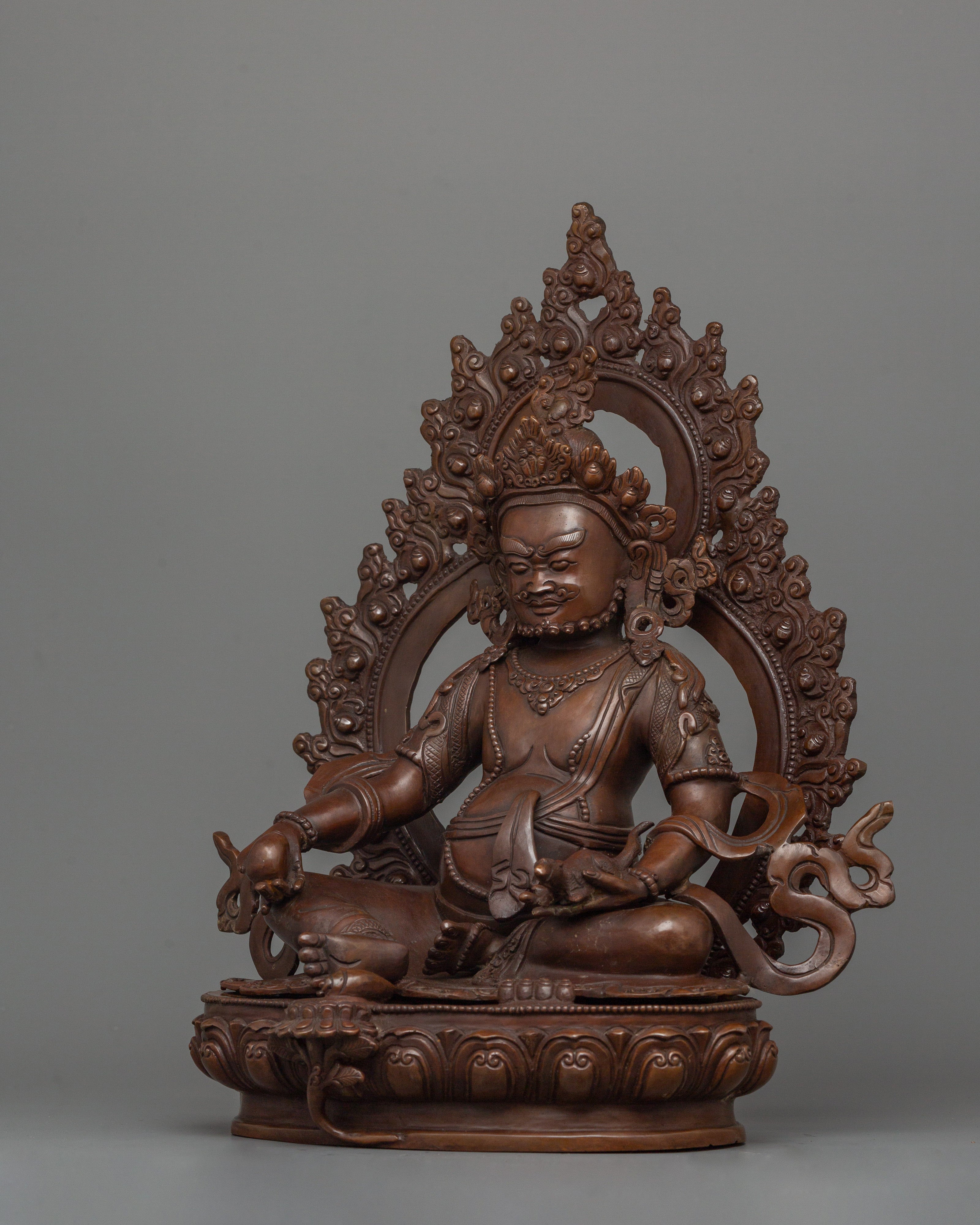 Traditional Tibetan Dzambhala Wealth God Statue | Deity for Abundance and Good Fortune