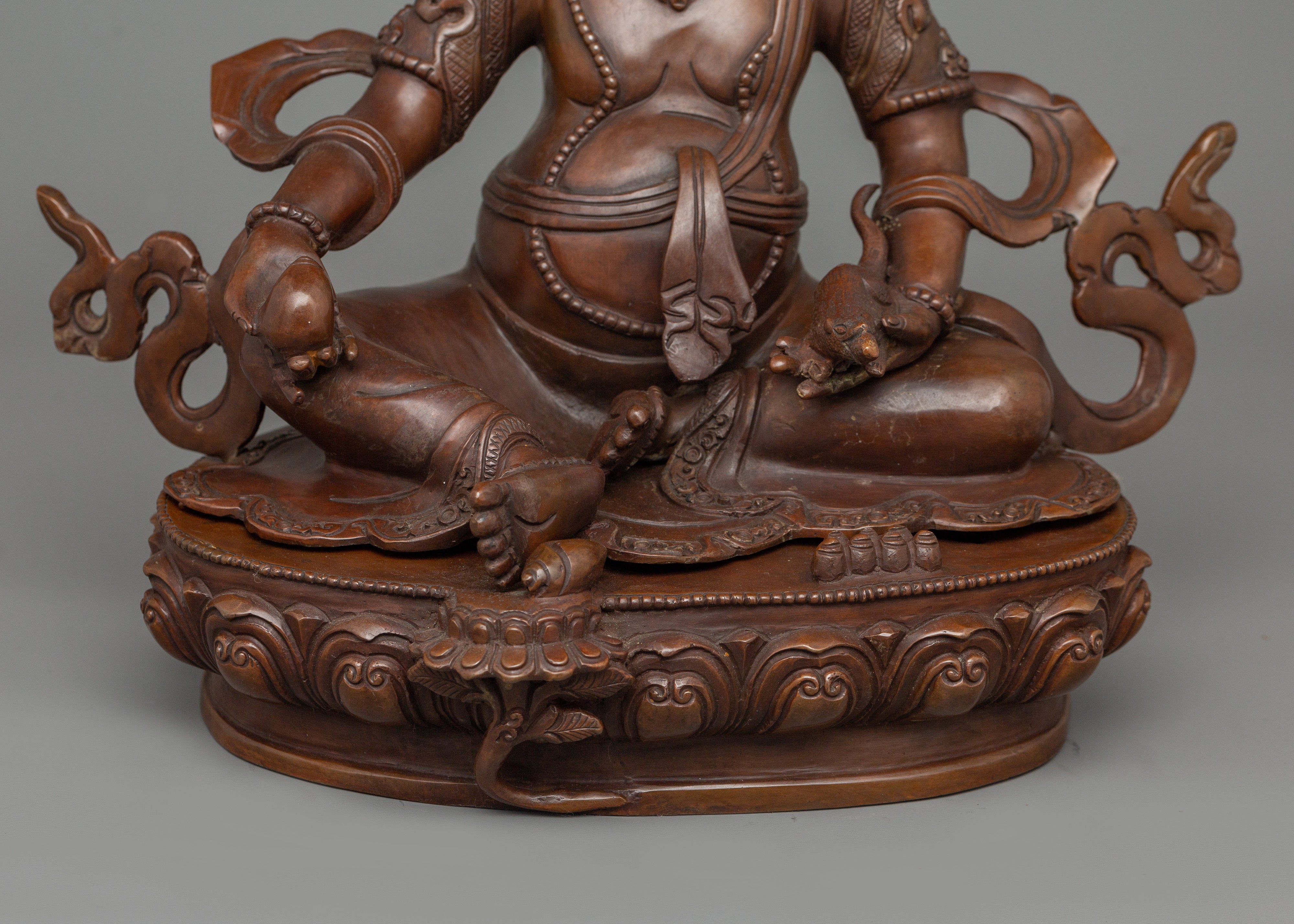 Traditional Tibetan Dzambhala Wealth God Statue | Deity for Abundance and Good Fortune
