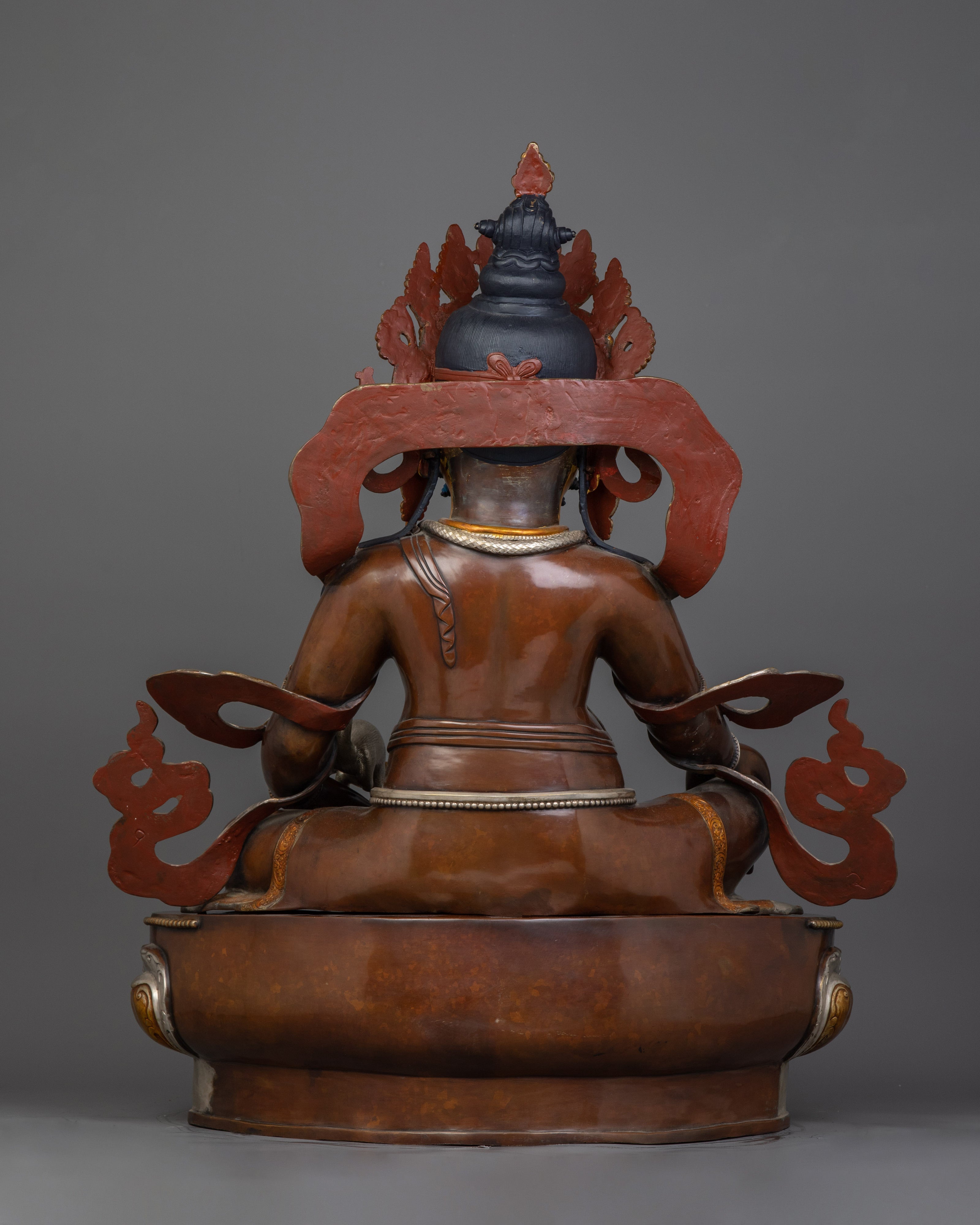 Wealth Deity Zambhala Sculpture | Oxidized Copper and Silver-Plated Finish