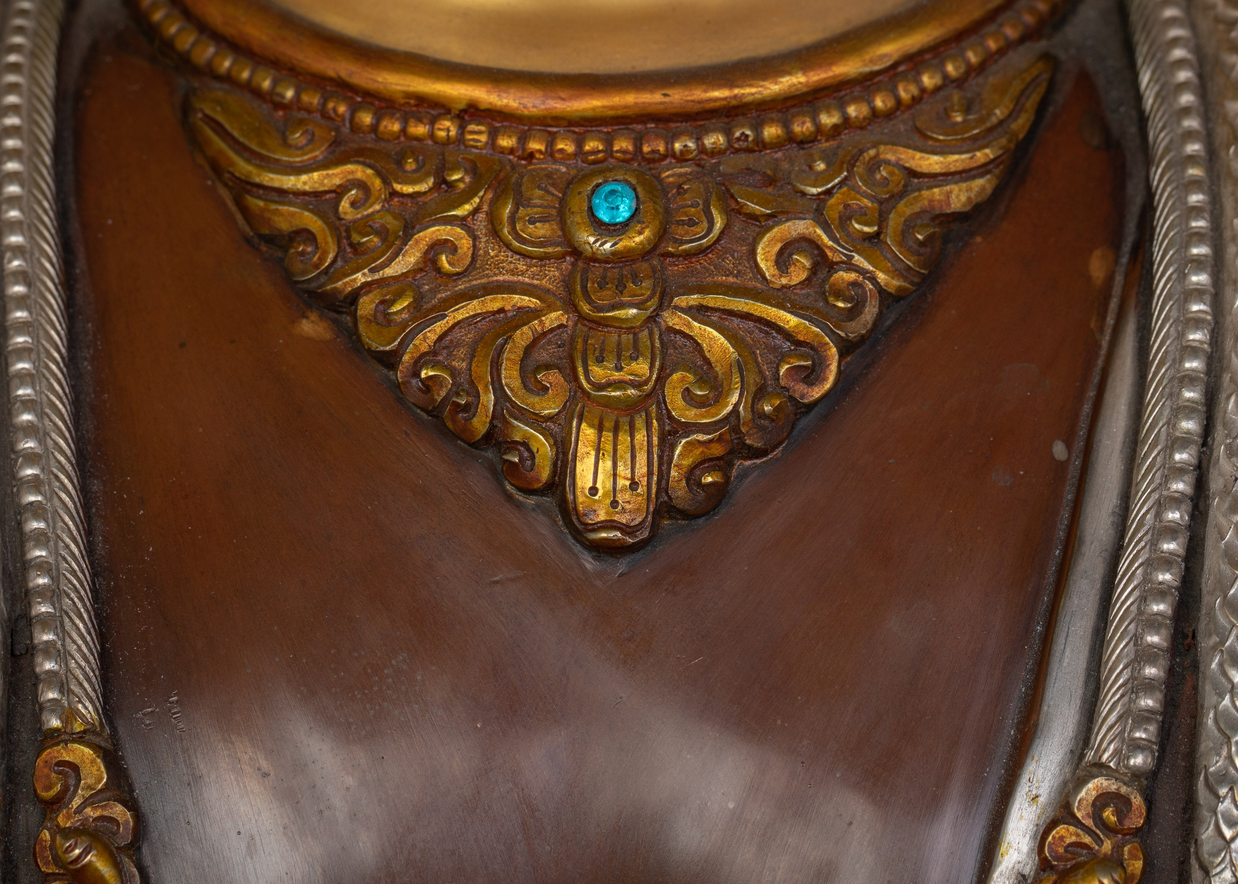 Wealth Deity Zambhala Sculpture | Oxidized Copper and Silver-Plated Finish