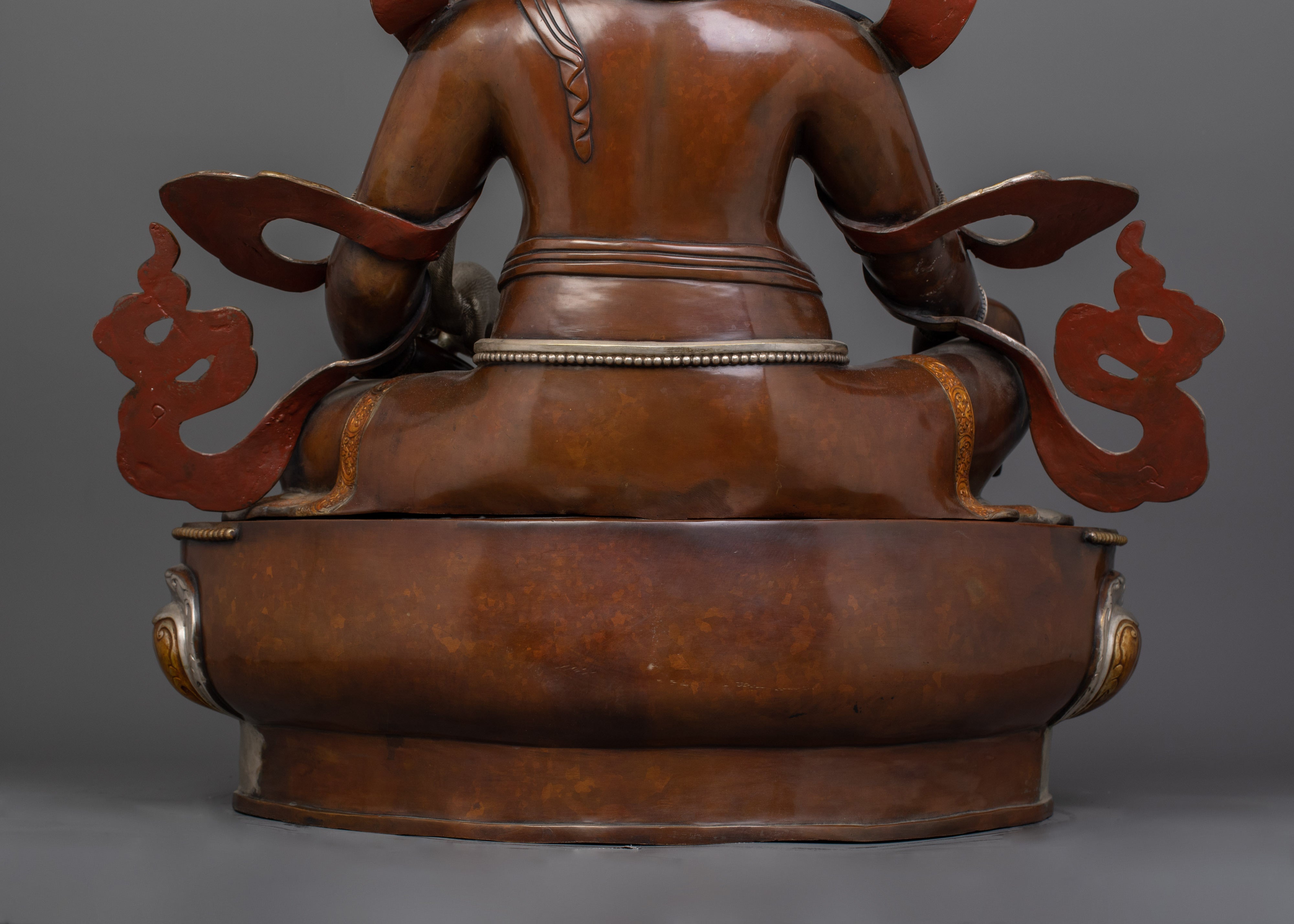 Wealth Deity Zambhala Sculpture | Oxidized Copper and Silver-Plated Finish