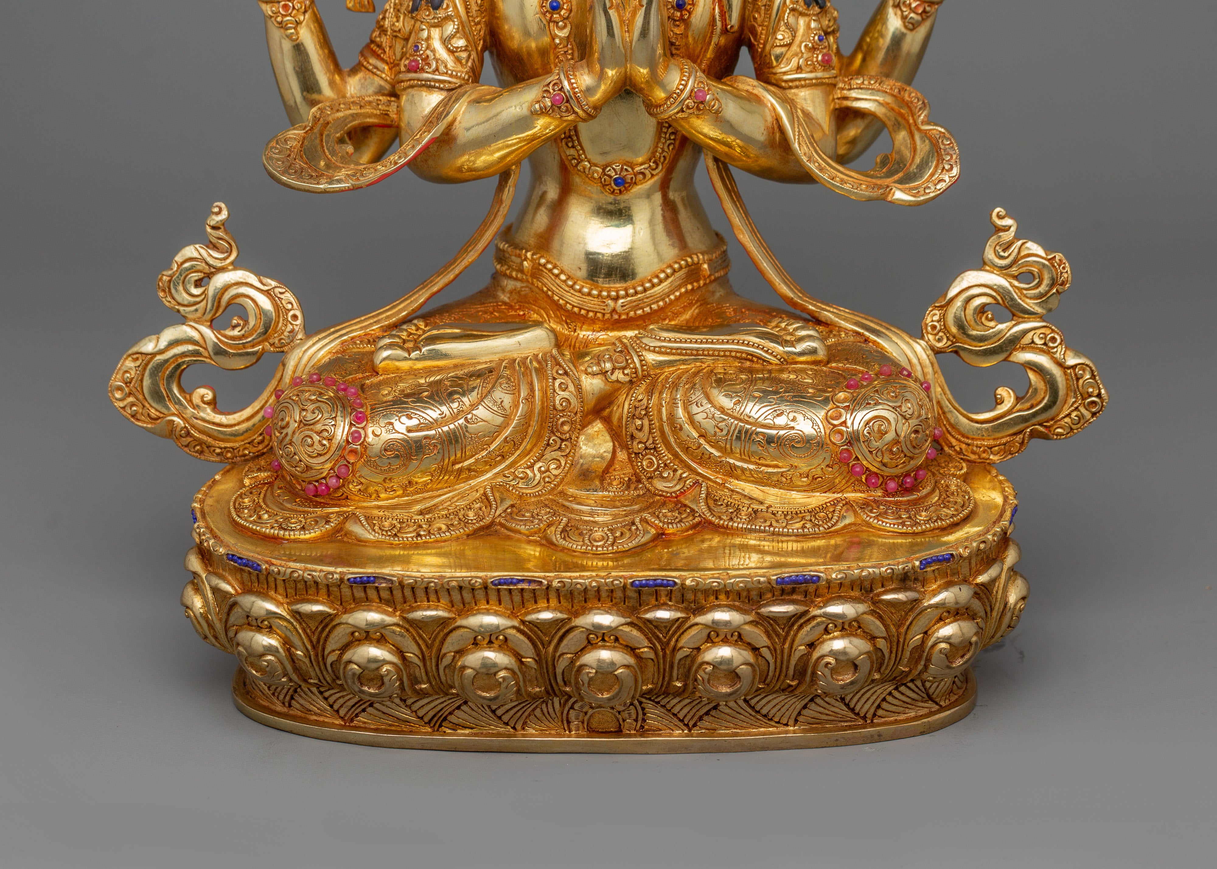 Bodhisattva of Compassion Chenresig Sculpture | Traditional Nepalese Artwork