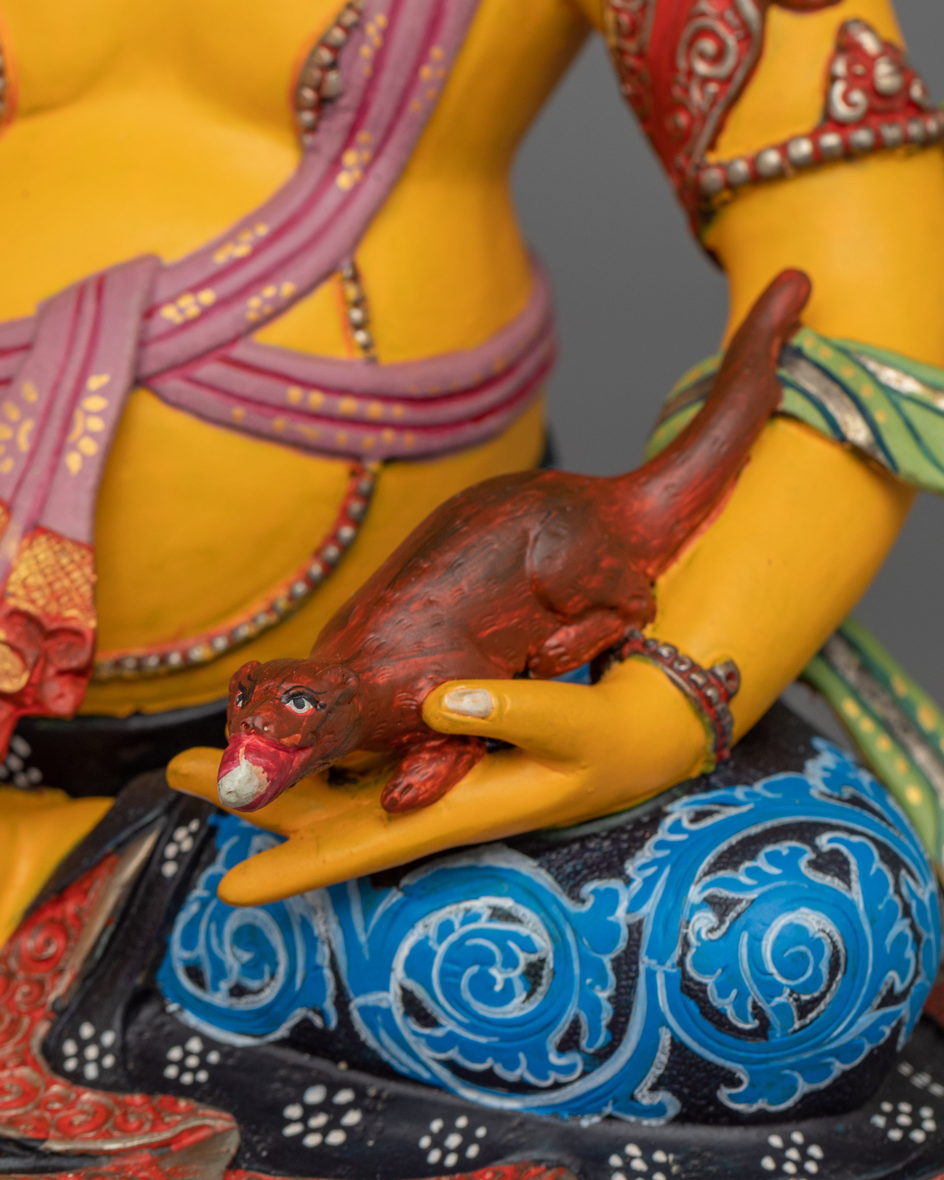 Tibetan Dzambhala Deity | 24k Gold Gilded Figurine