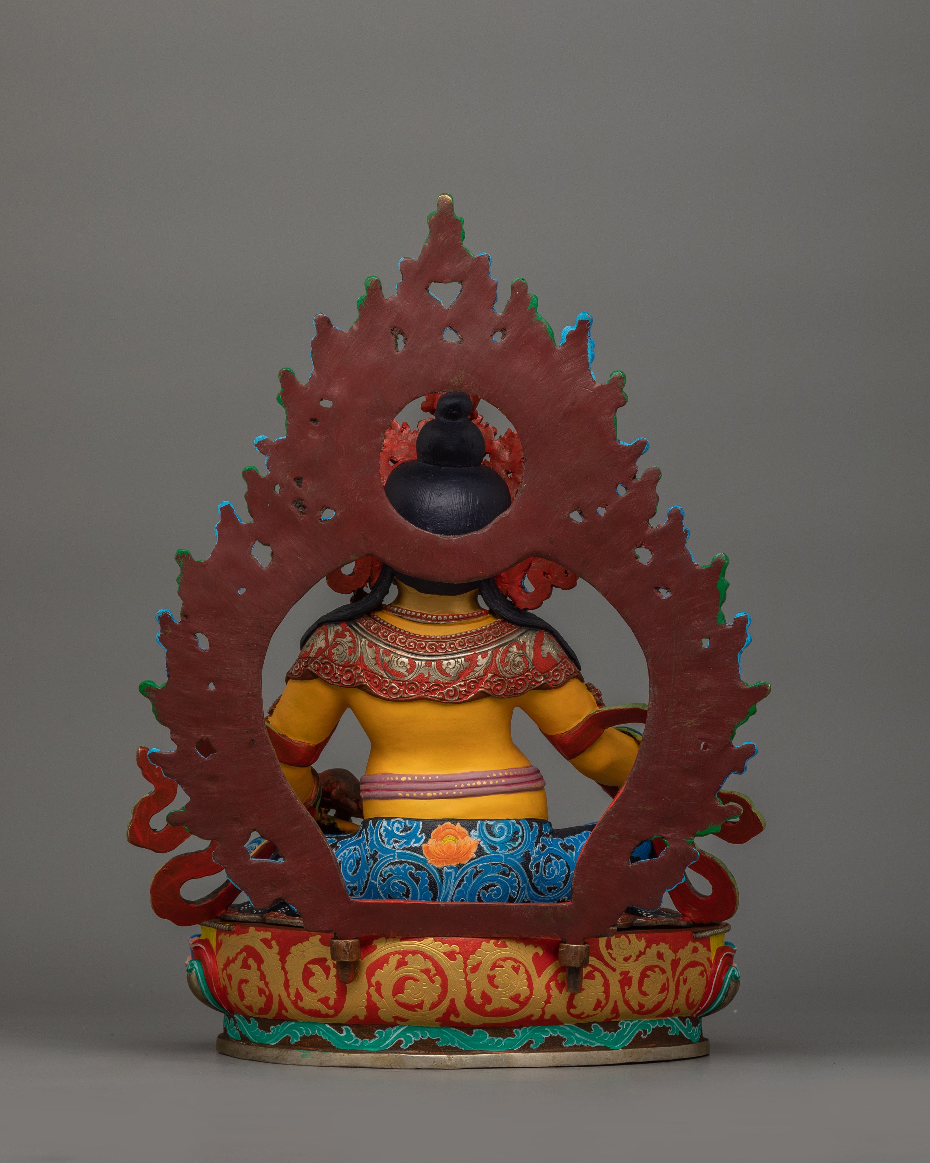 Tibetan Dzambhala Deity | 24k Gold Gilded Figurine