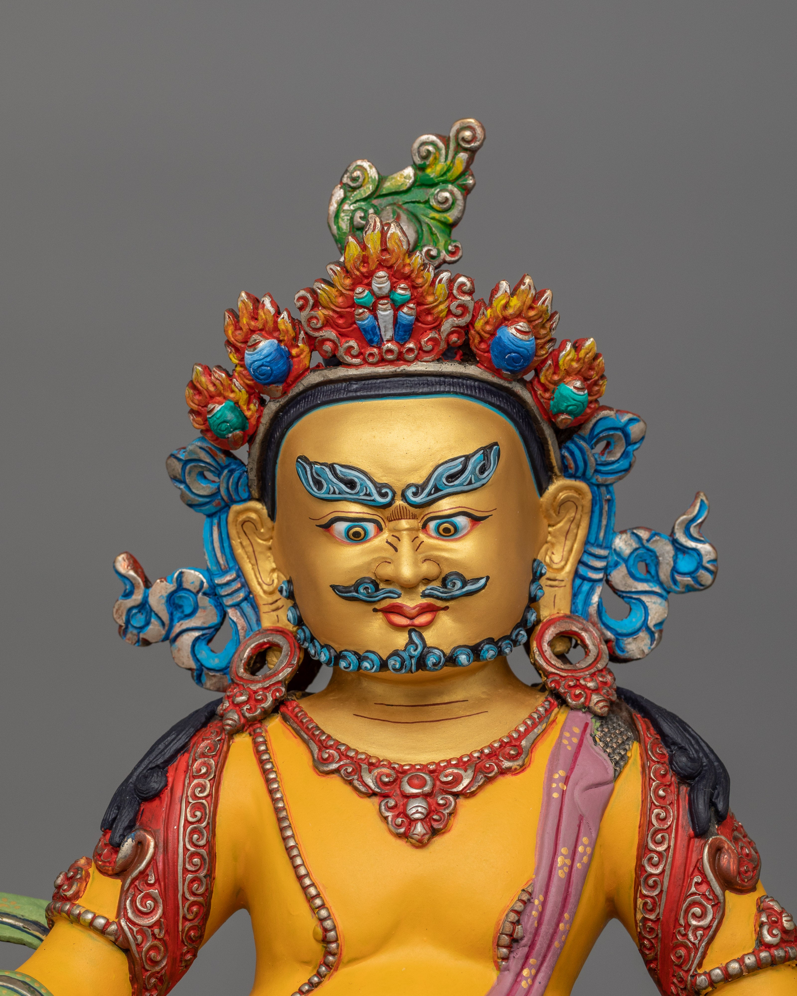Tibetan Dzambhala Deity | 24k Gold Gilded Figurine